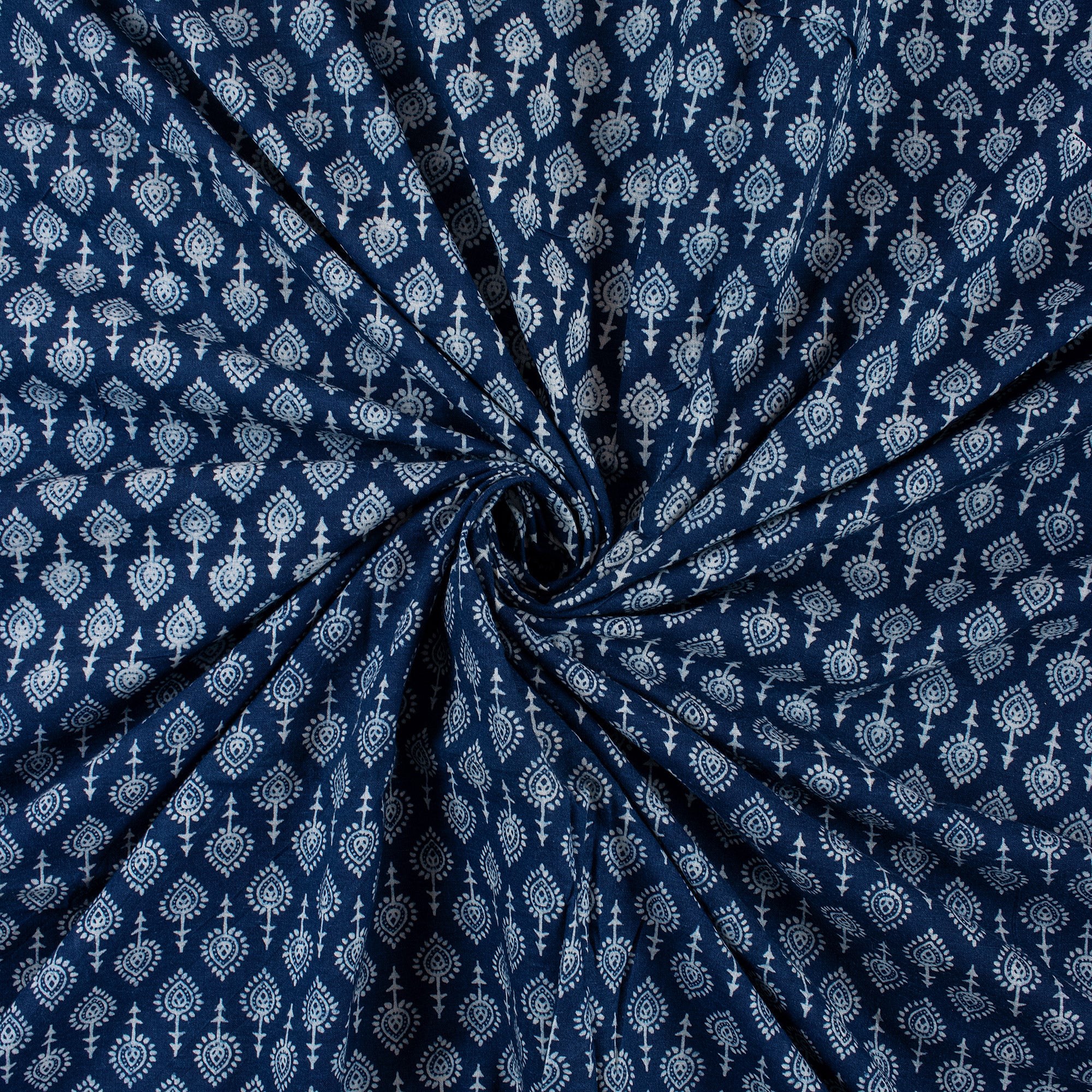 Decorative Indigo Blue Hand Block Print Fabric