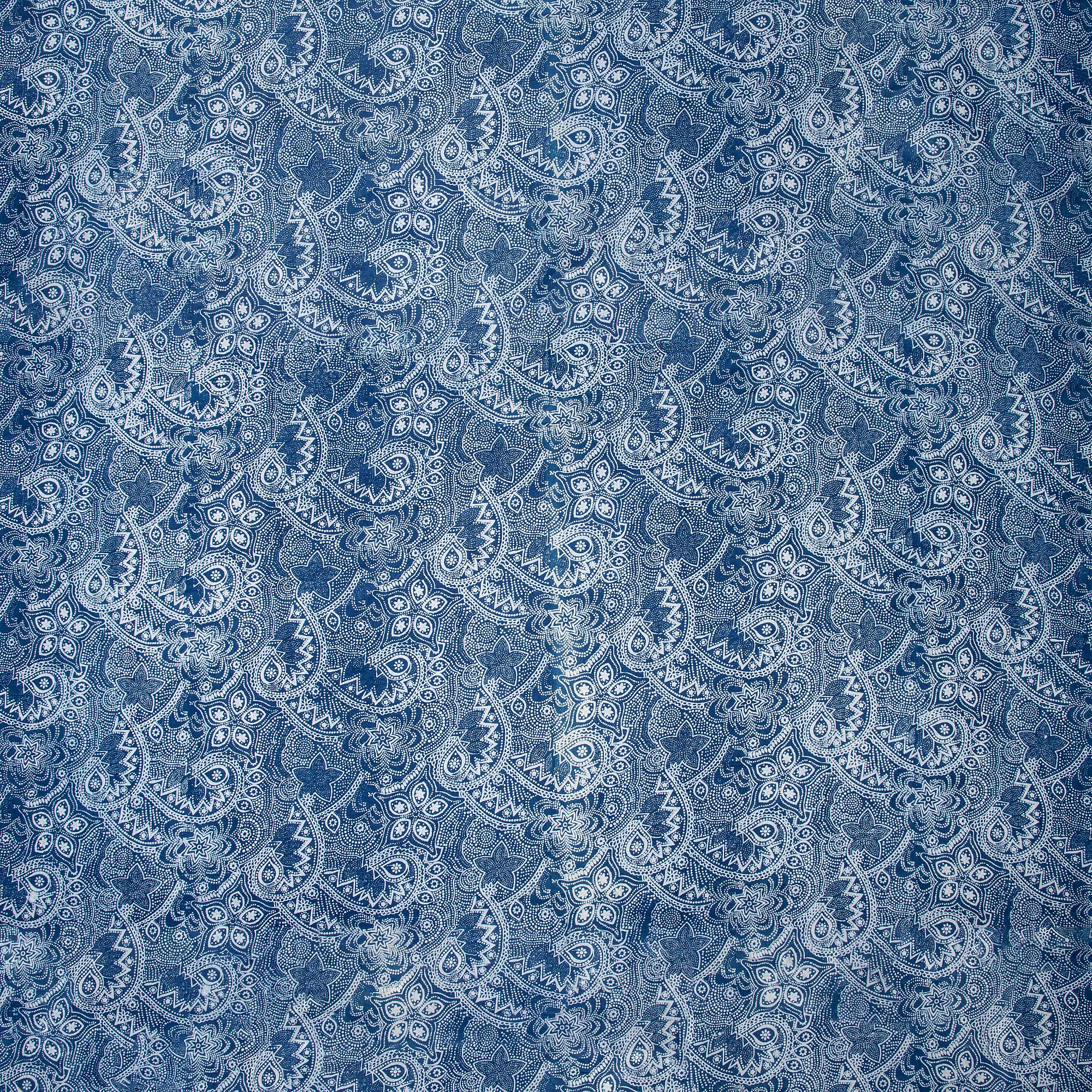 Traditional Abstract Pure Cotton Indigo Fabric