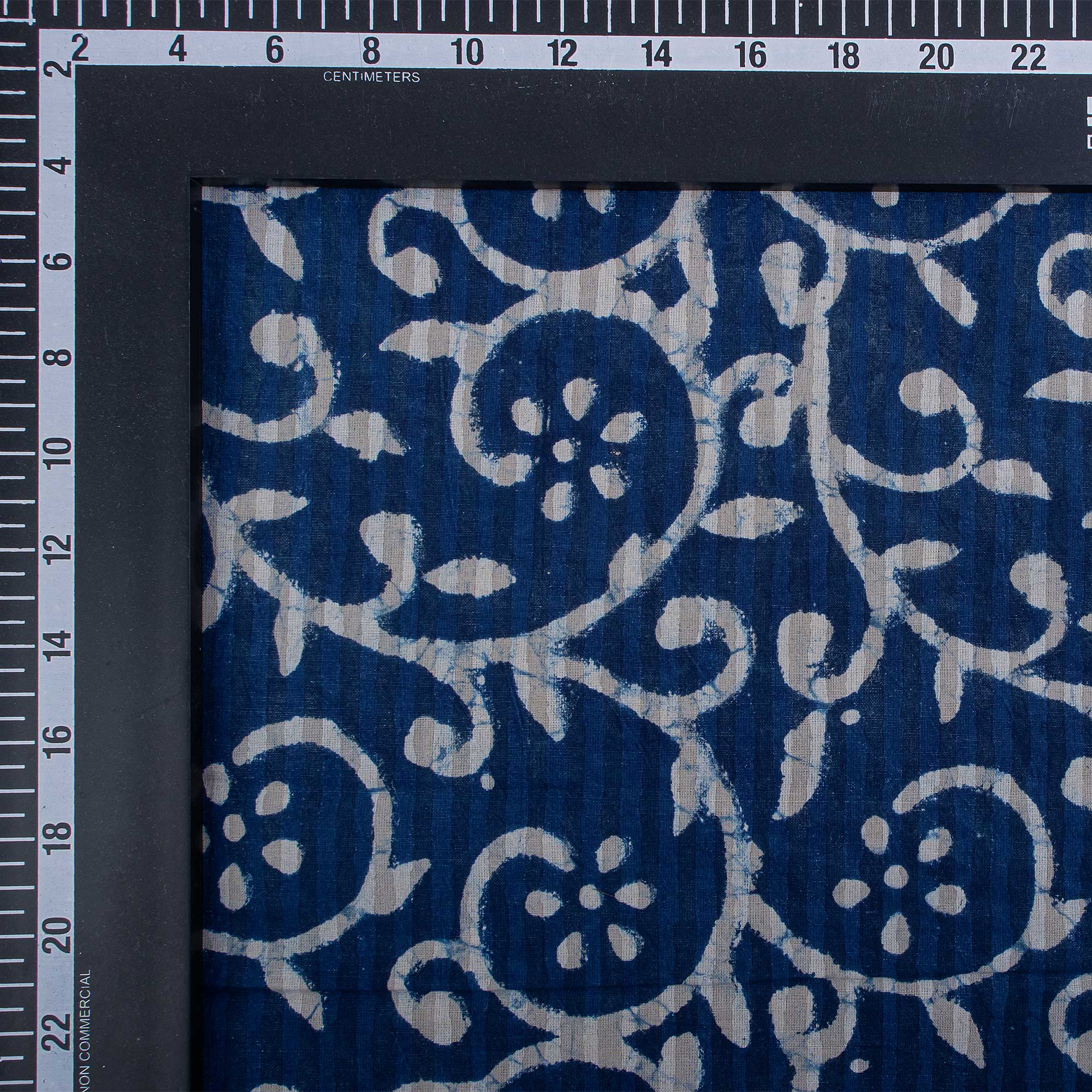 Indigo Blue Hand Block Pure Cotton Indian Floral Fabric