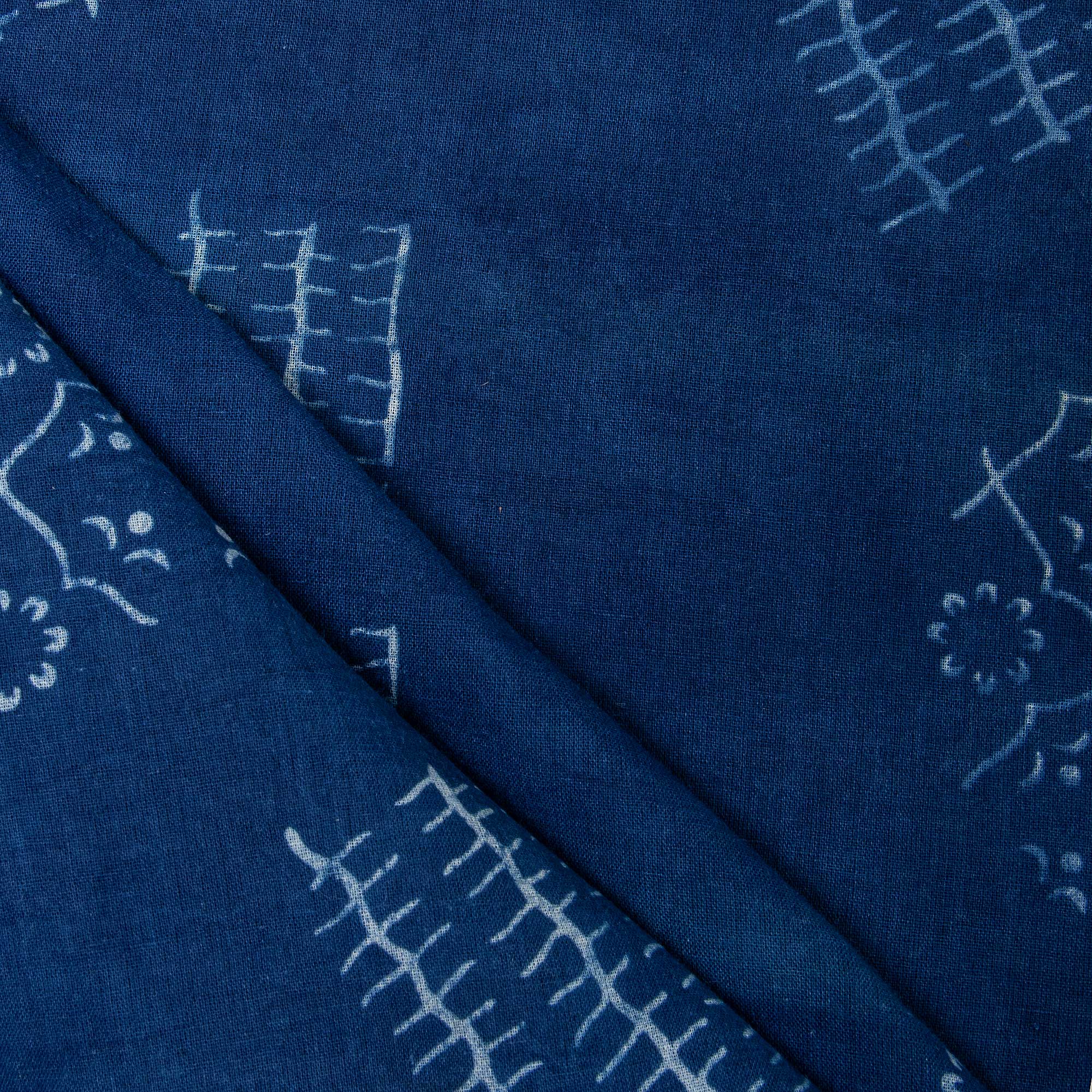 Abstract Indigo Block Print Fabric