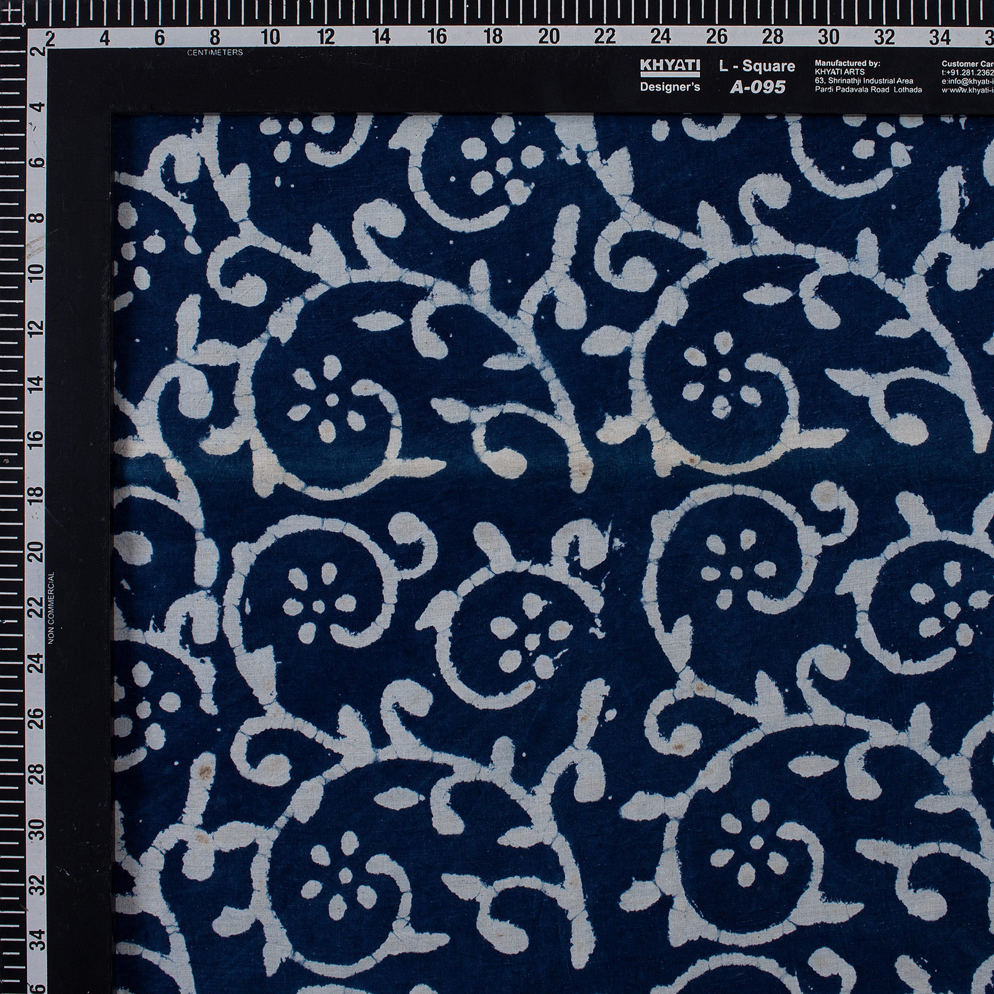 New Indigo Blue Floral Hand Block Print Fabric
