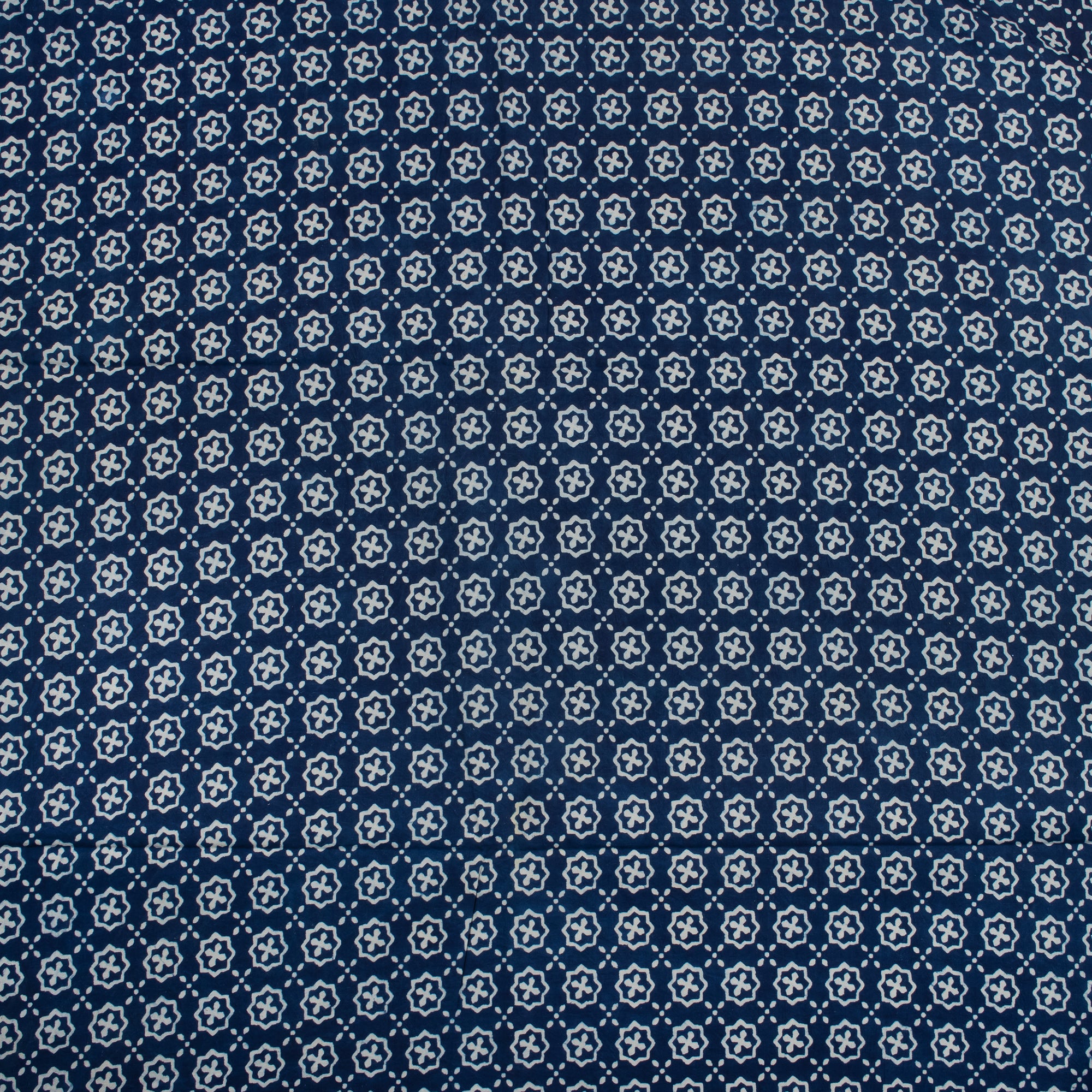 Hand Block Printed Indigo Fabric by the Yard