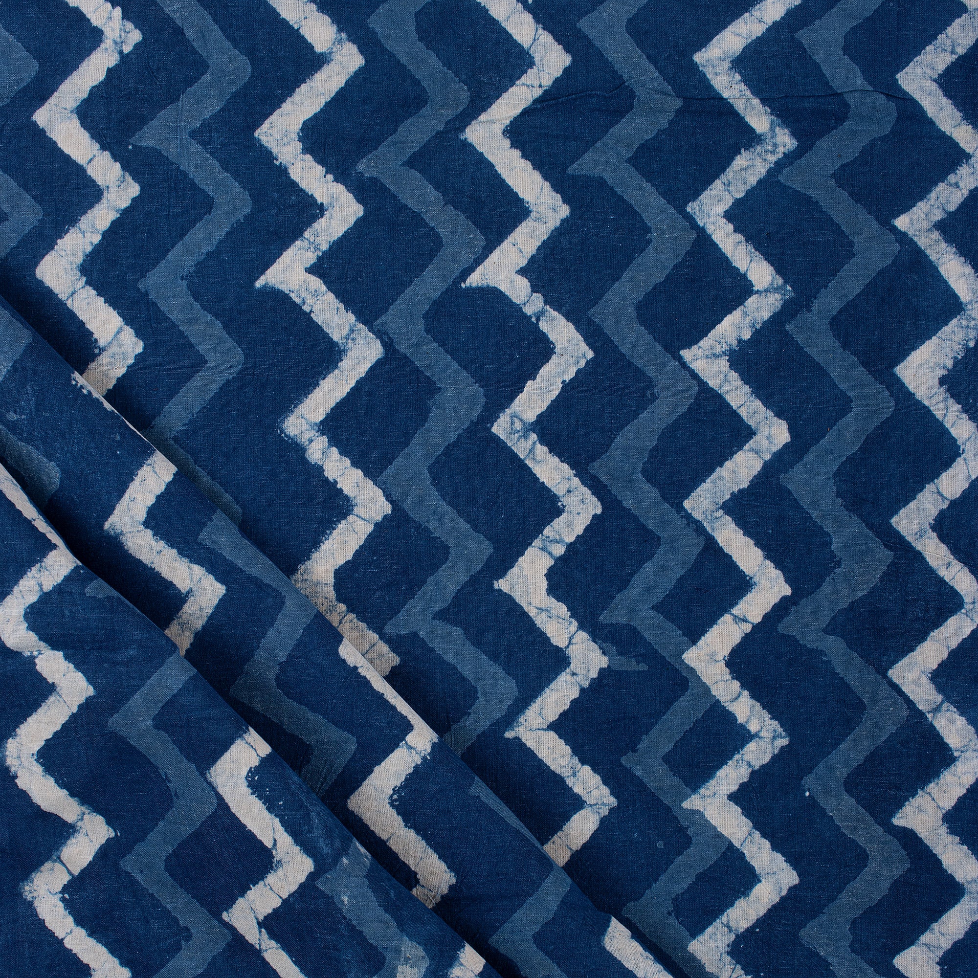 Handmade Zig Zag Indigo Fabric Online