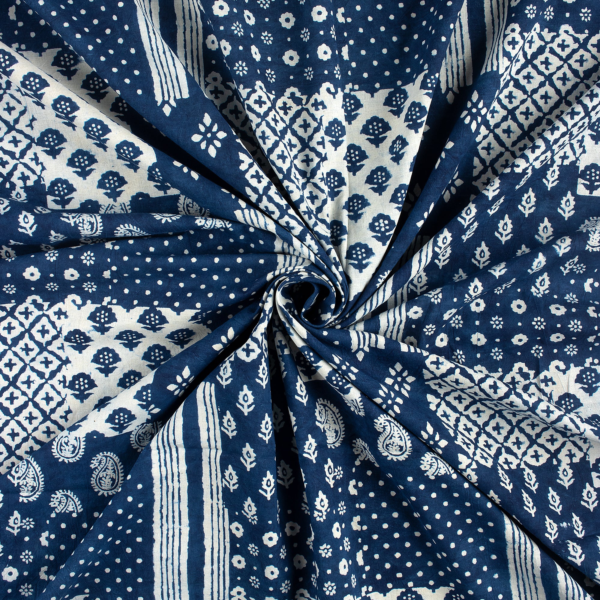 Patchwork Cotton Indigo Blue Hand Block Printed