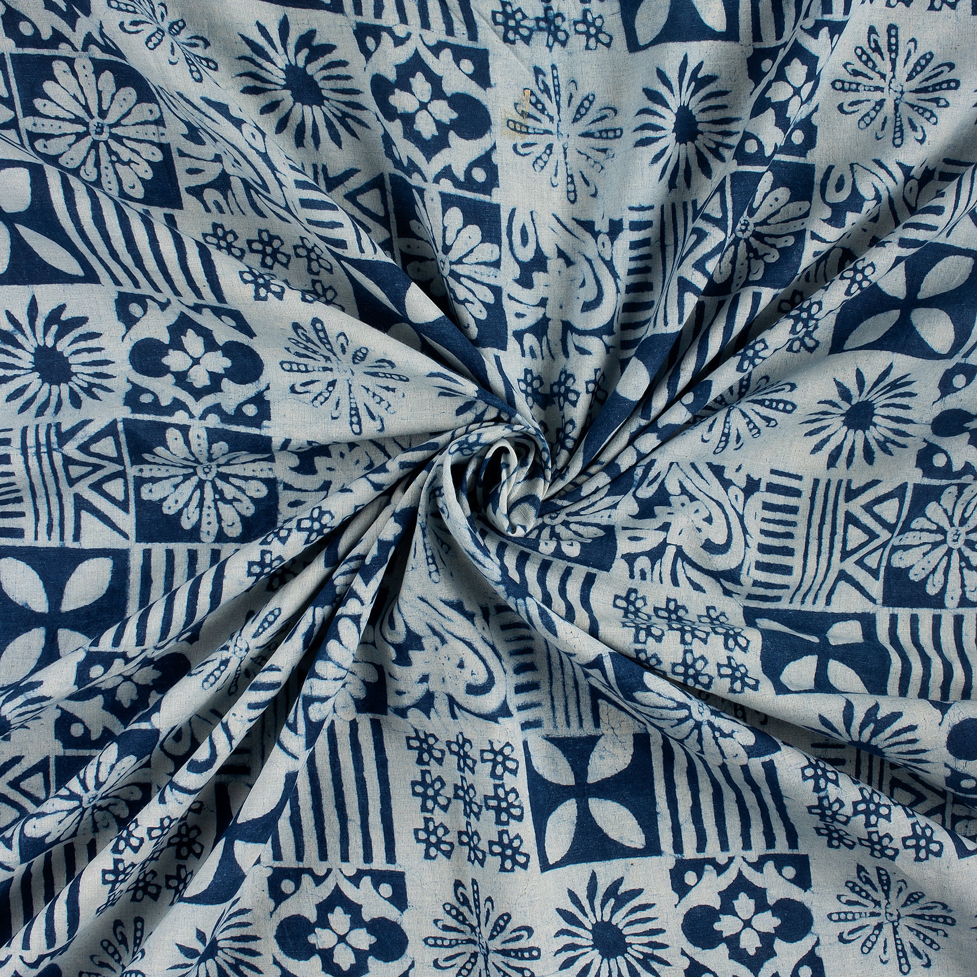 Premium Quality Indigo Blue Block Print Fabric