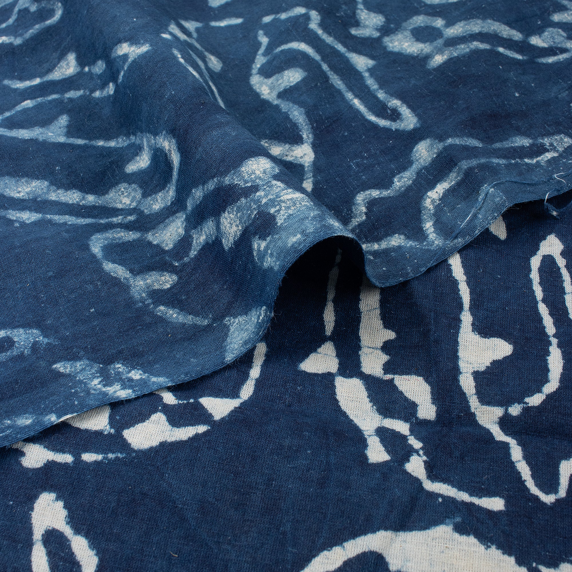 Newly Fish Block Print Indigo Cotton Fabric