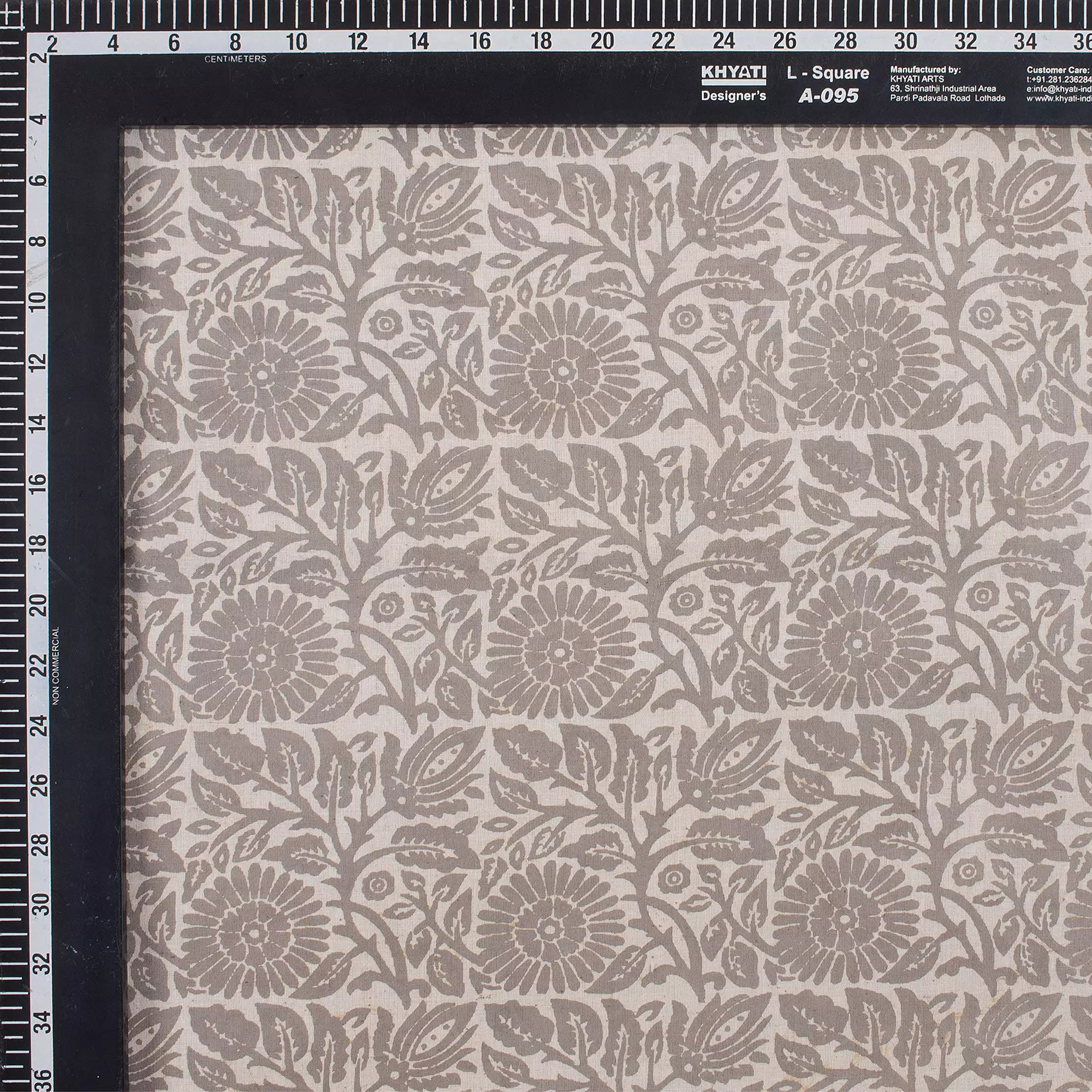 Brown Floral Kashish Cotton Dress Making Fabric