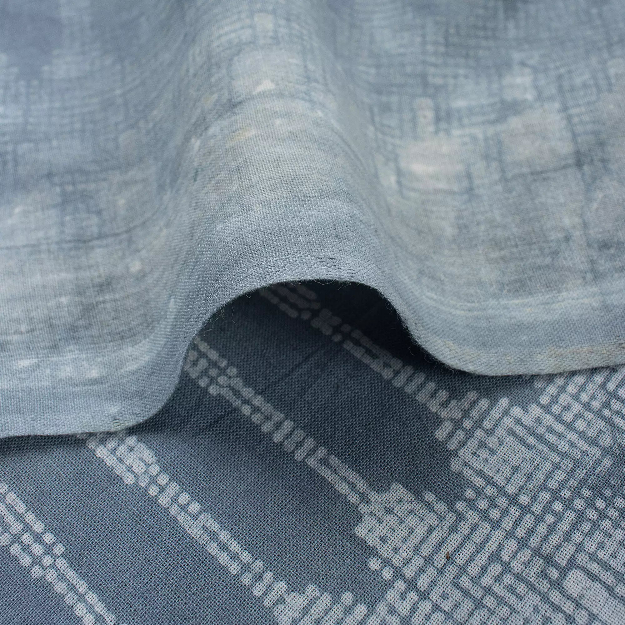 Indian Hand Block Blue Stripe Kashish Fabric