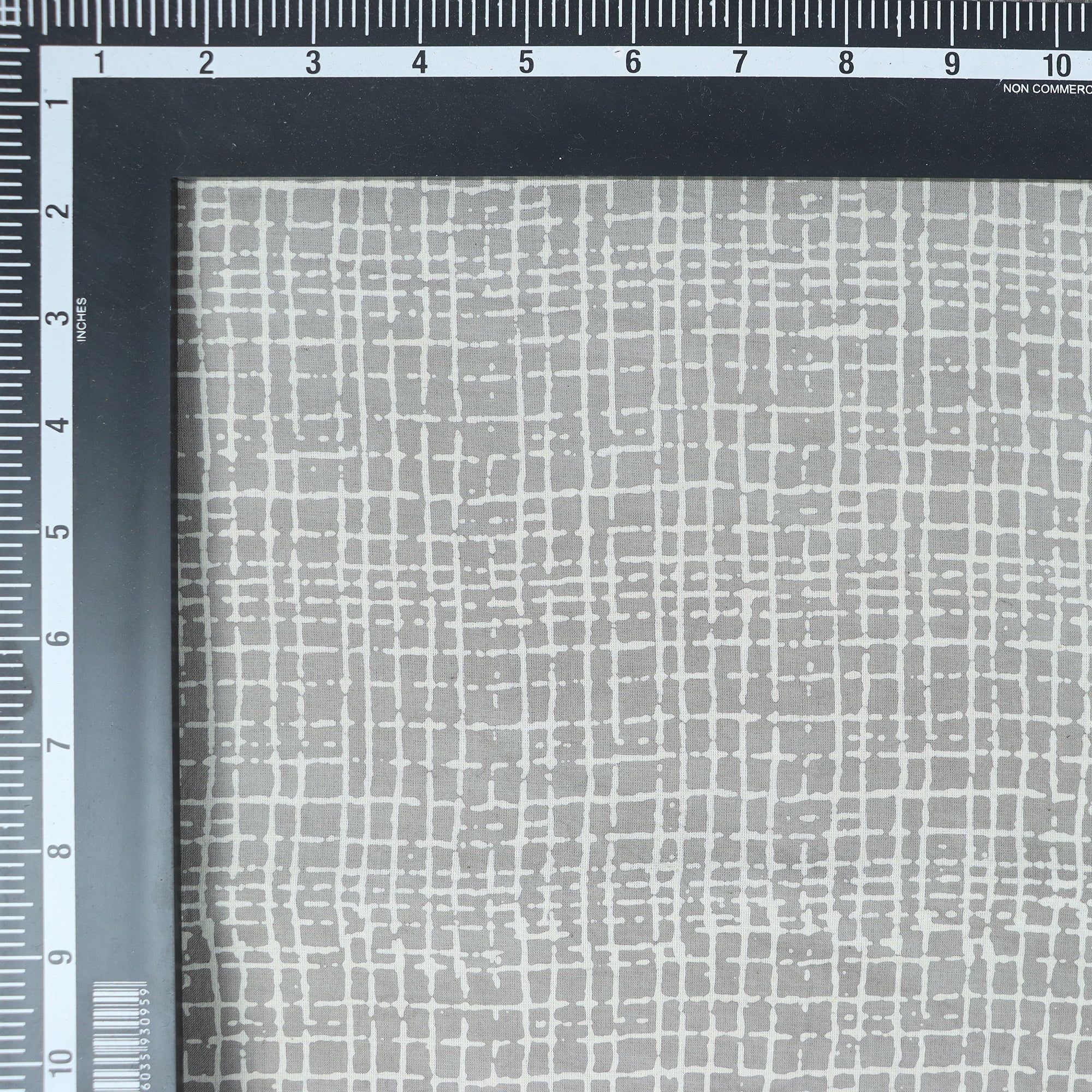 Kashish Grey Hand Block Checked Printed Cotton Dress Fabric for Women&