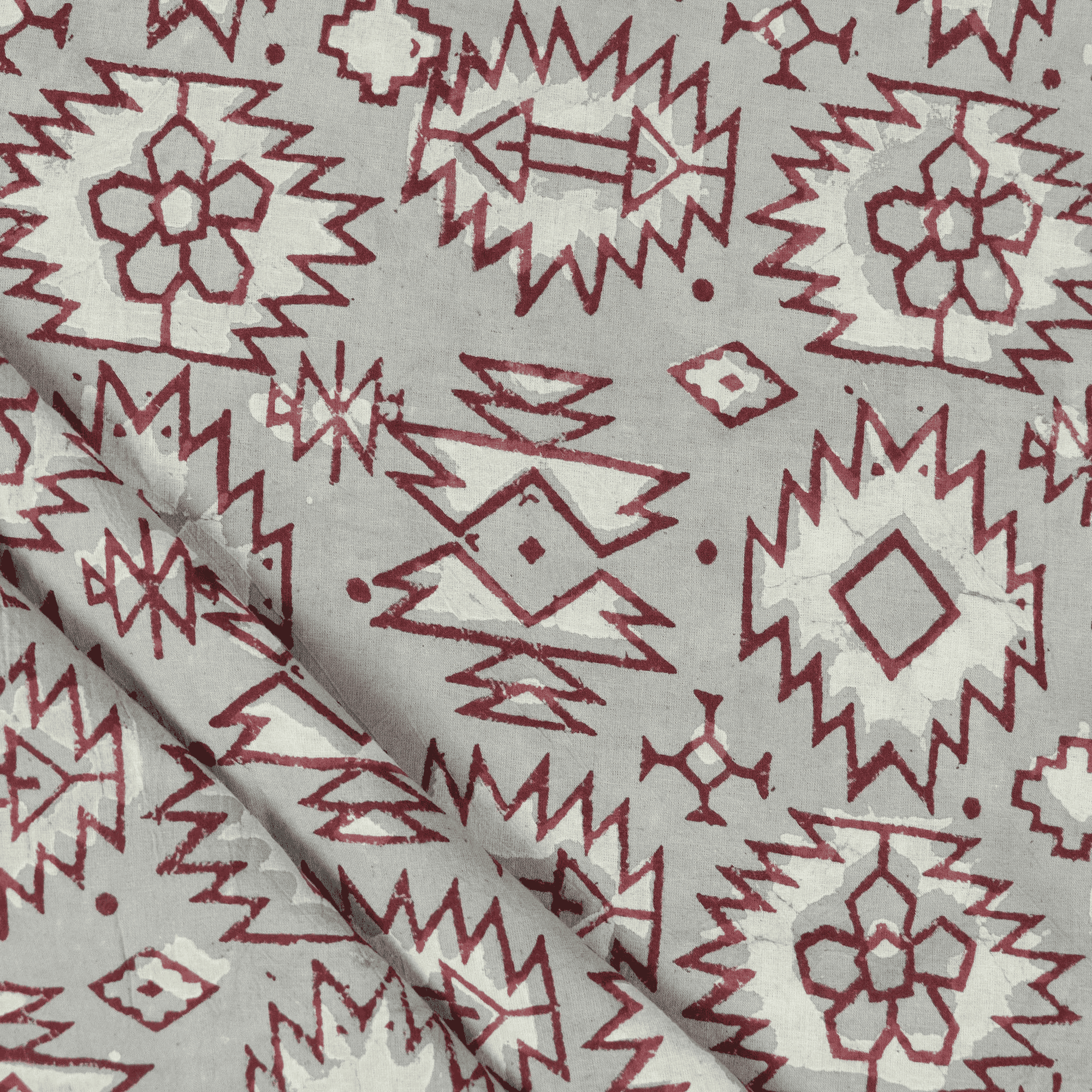 Red Kashish Abstract Print Fabric