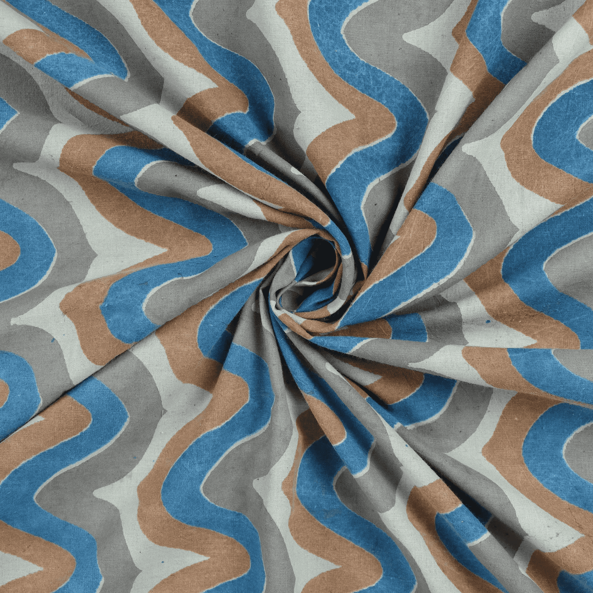 Hand Block Cotton Abstract Print Fabric