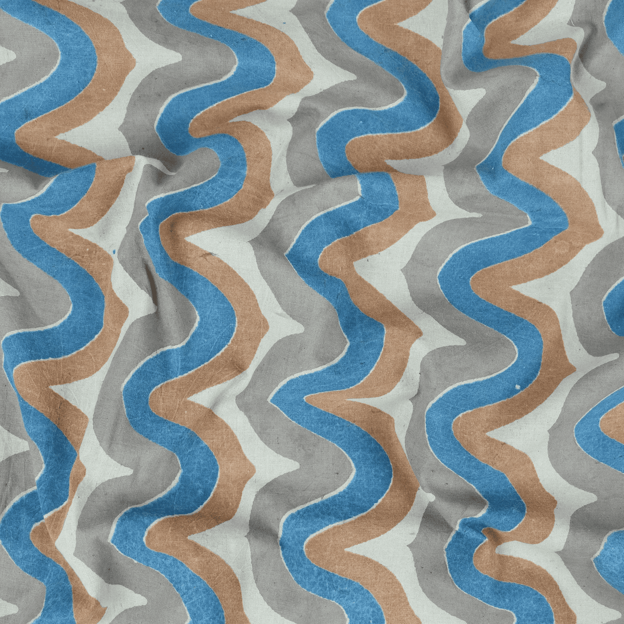 Hand Block Cotton Abstract Print Fabric