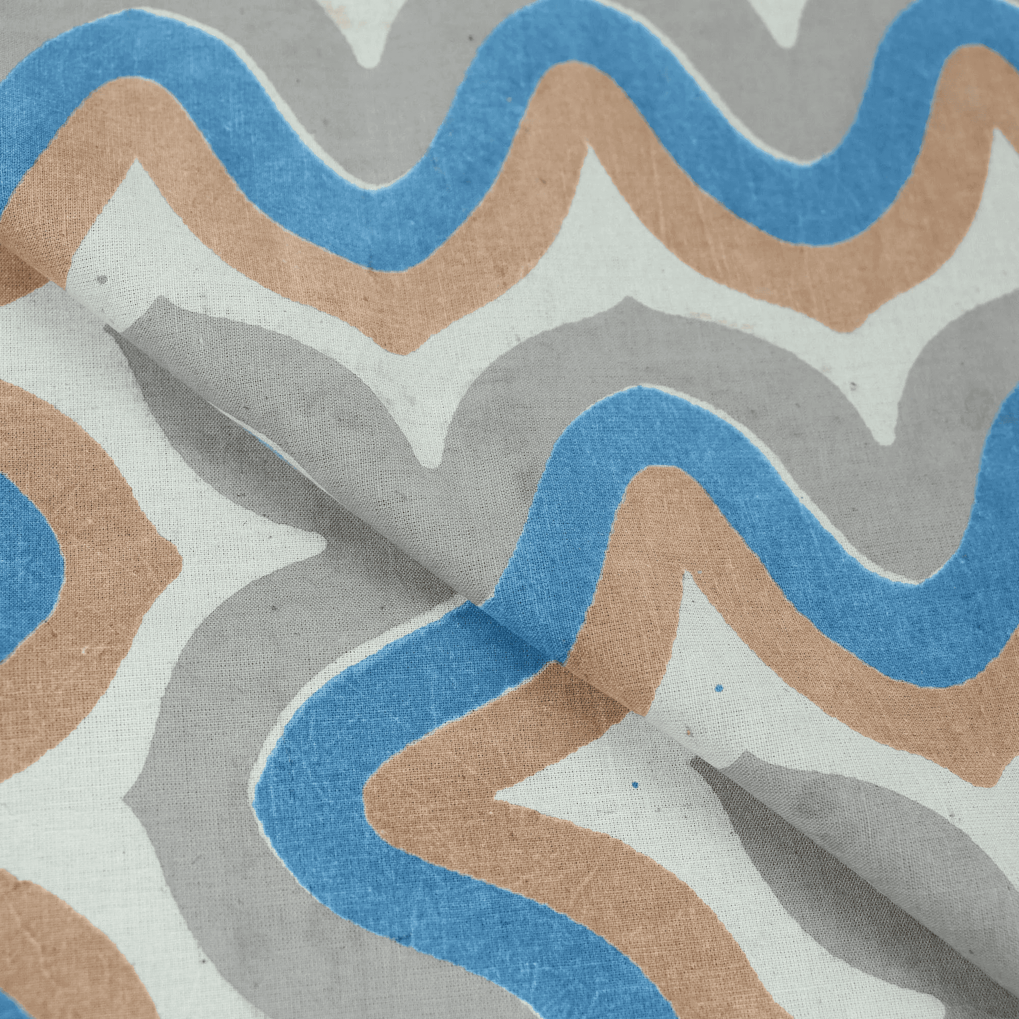 Hand Block Cotton Abstract Print Fabric