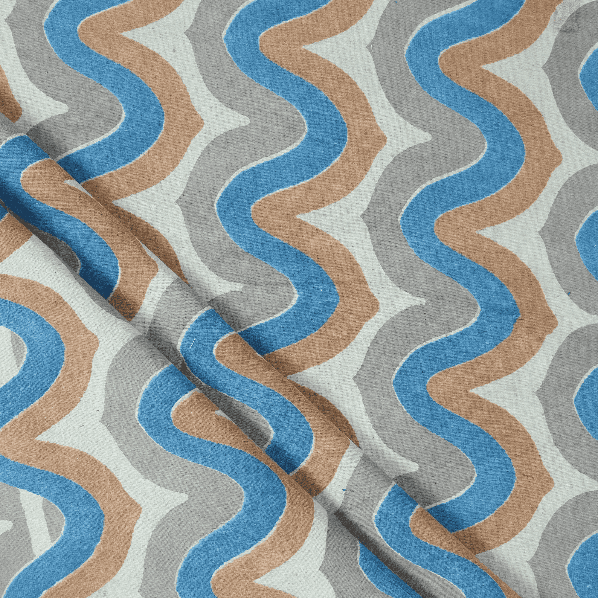 Hand Block Cotton Abstract Print Fabric