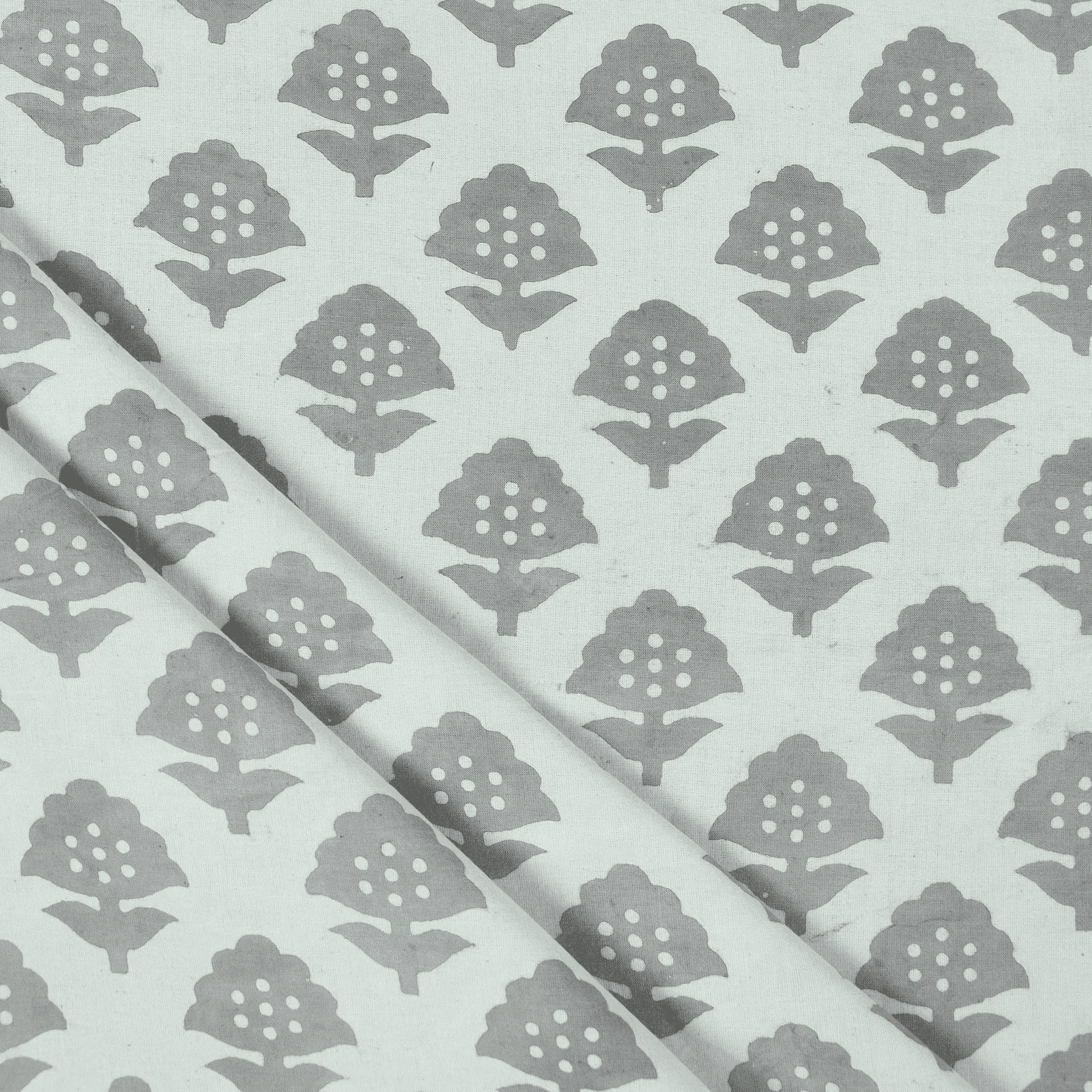 Pure Cotton Kashish Grey Floral Print Fabric