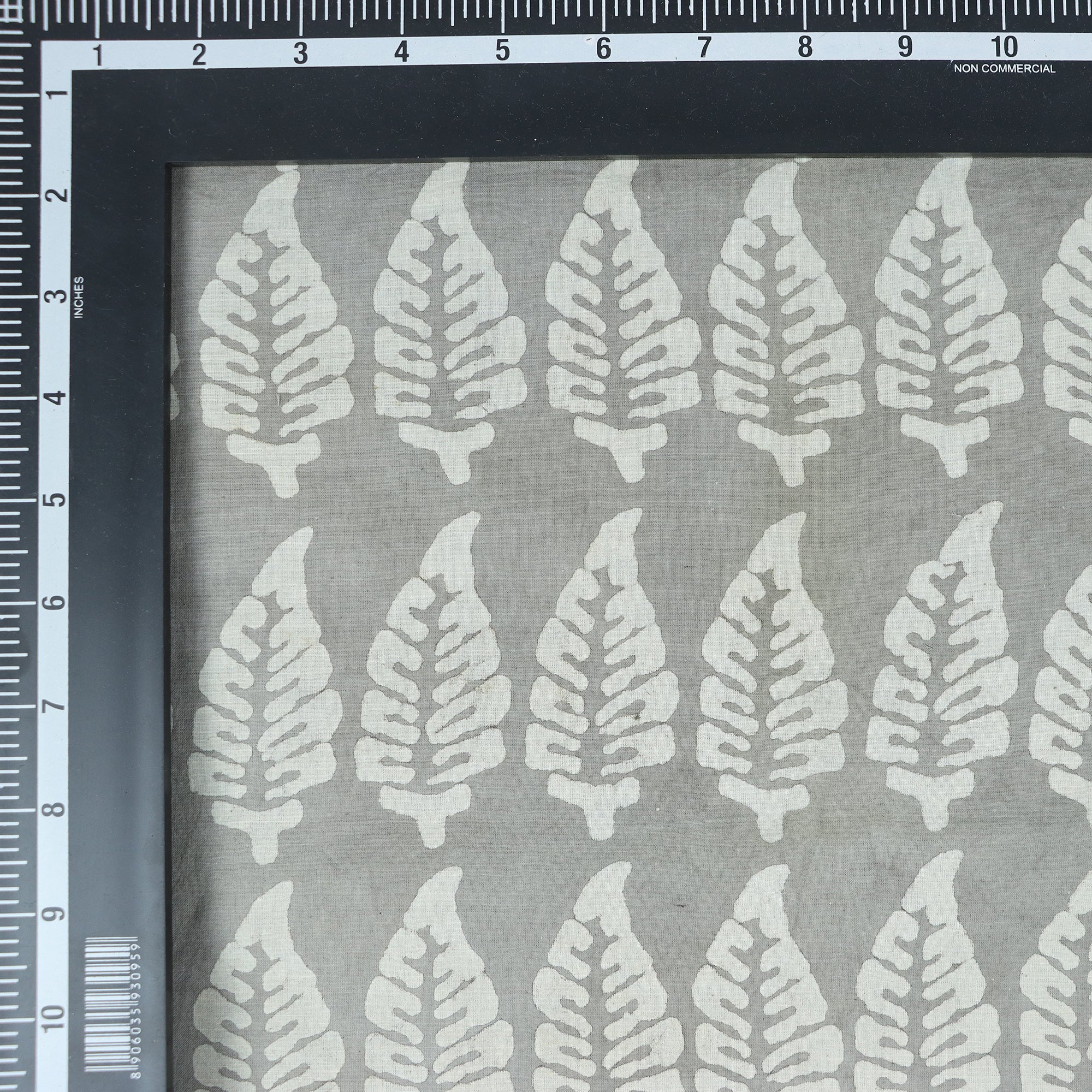 Kashish White Leaf Print Pure Cotton Handmade Cotton Voile Fabric Cloth
