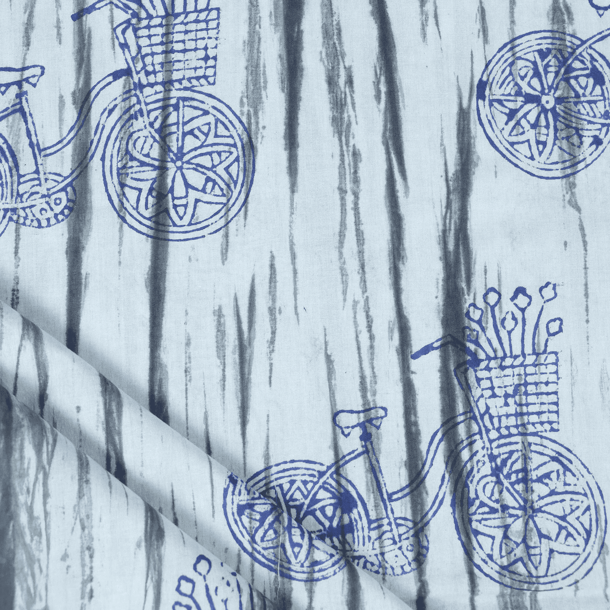 Kashish Bicycle Print Cotton Fabric Material Online