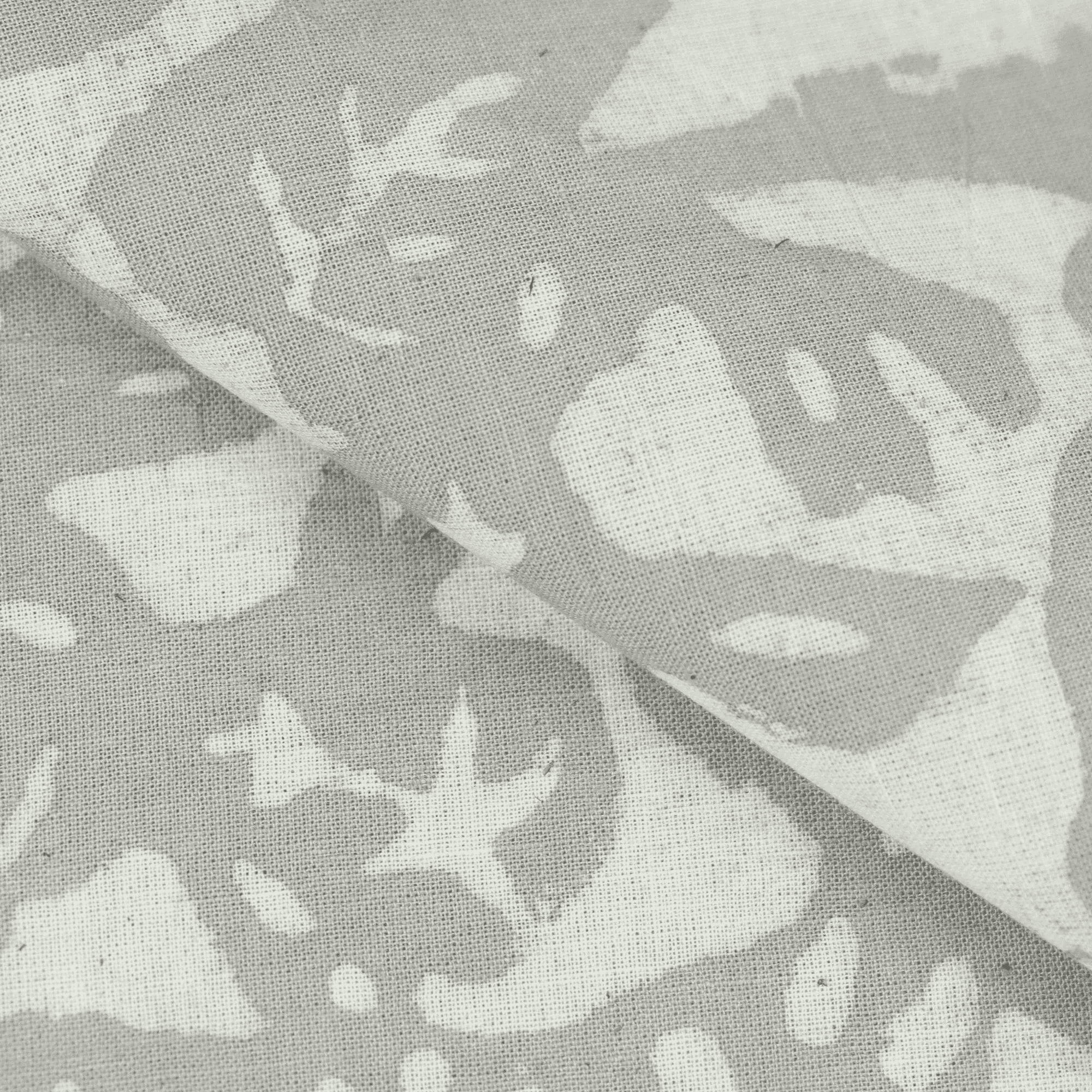 Floral Print Silk Soft Cotton Fabric Kashish White Grey