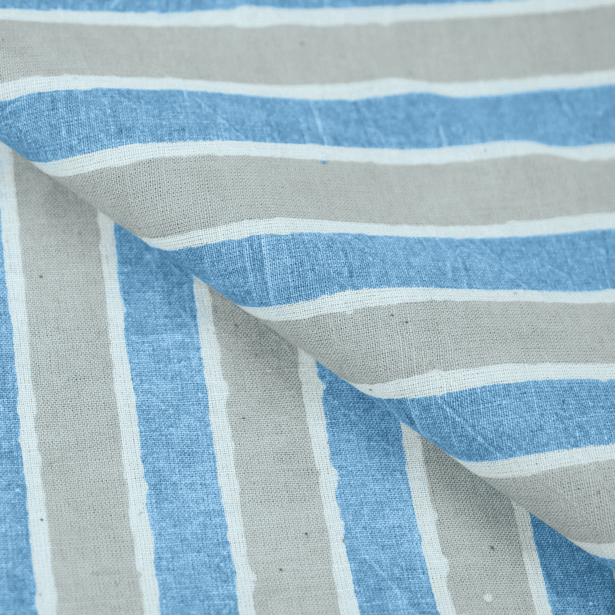 Kashish Sky Blue Stripe Print Cotton Fabric