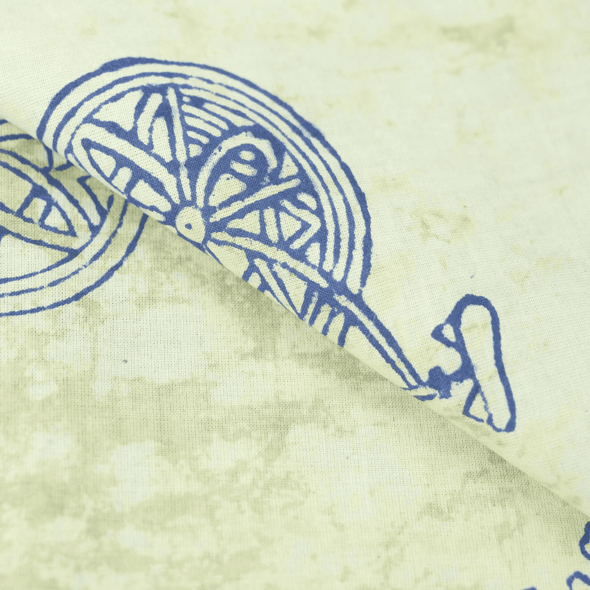 Vehicle Block Print Pure Cotton Kashish Fabric For Dress Material