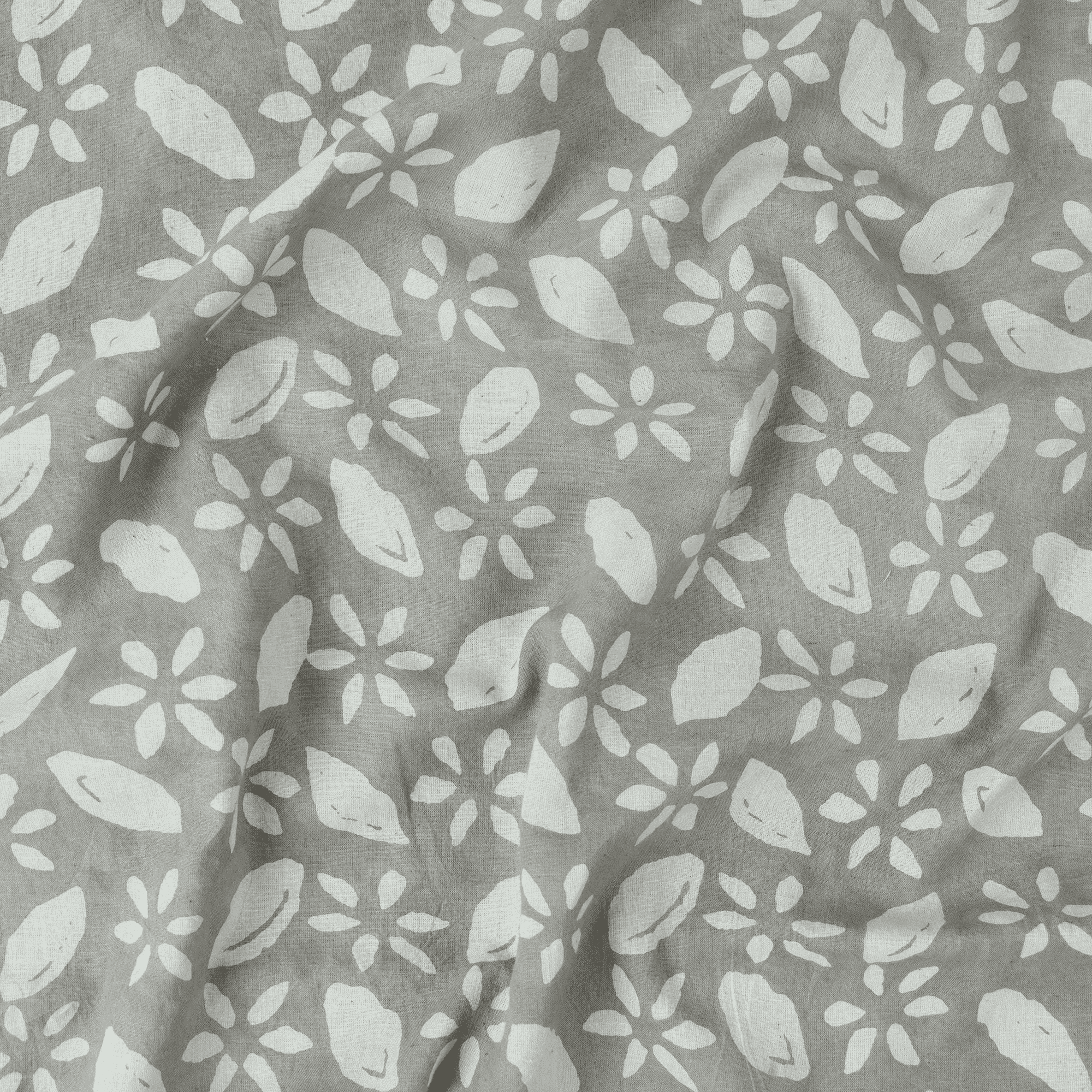 Kashish Floral Leaf Print Dabu Print Fabric