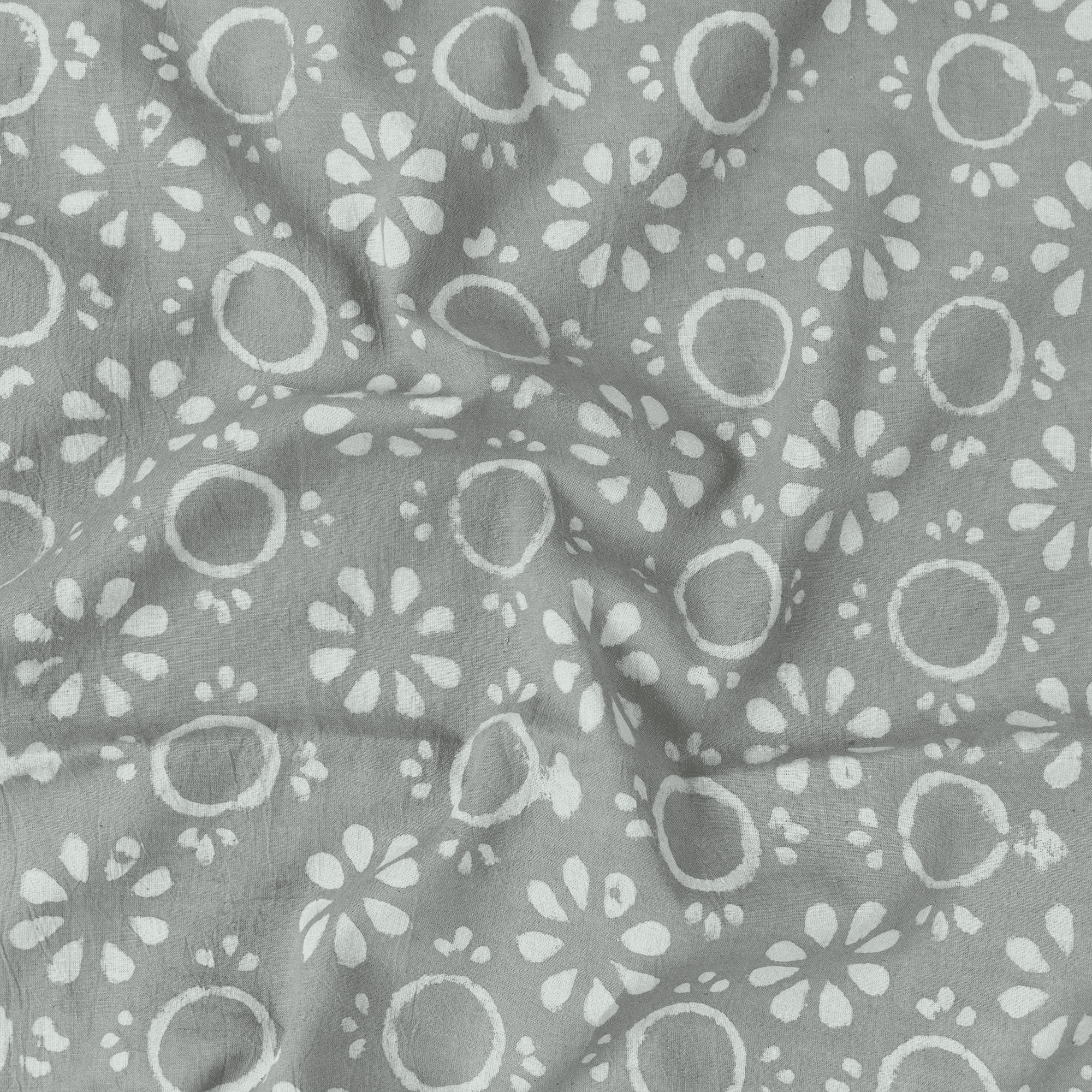 Grey Kashish Floral Print Pure Cotton Fabric