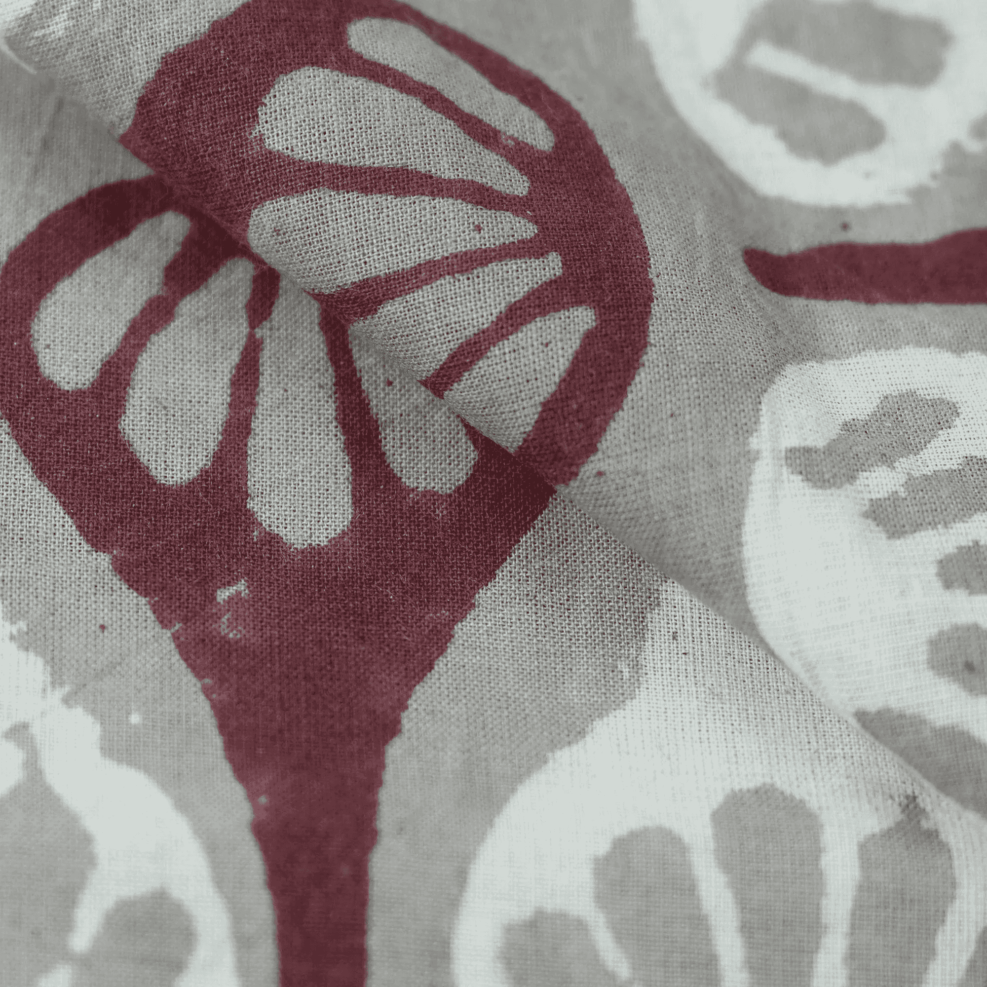 Red Kashish Abstract Print Fabric