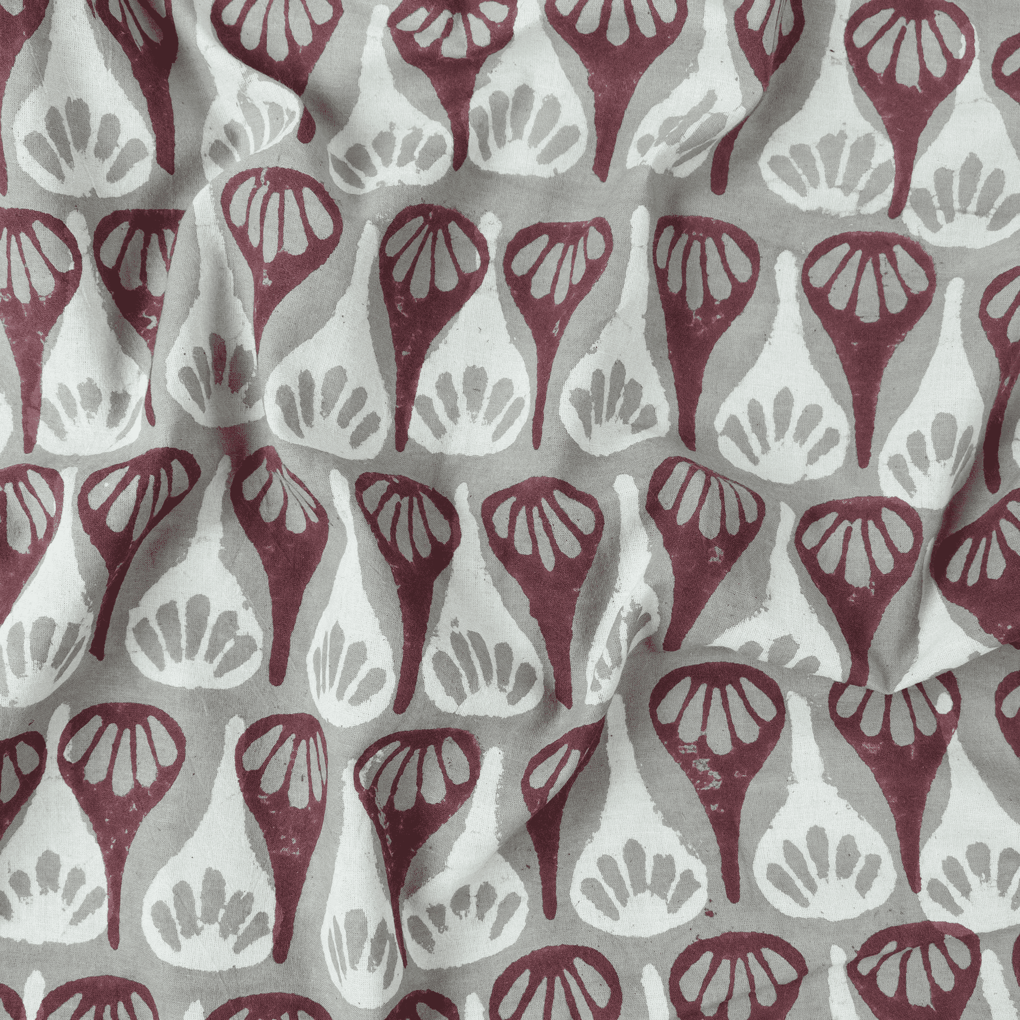 Red Kashish Abstract Print Fabric