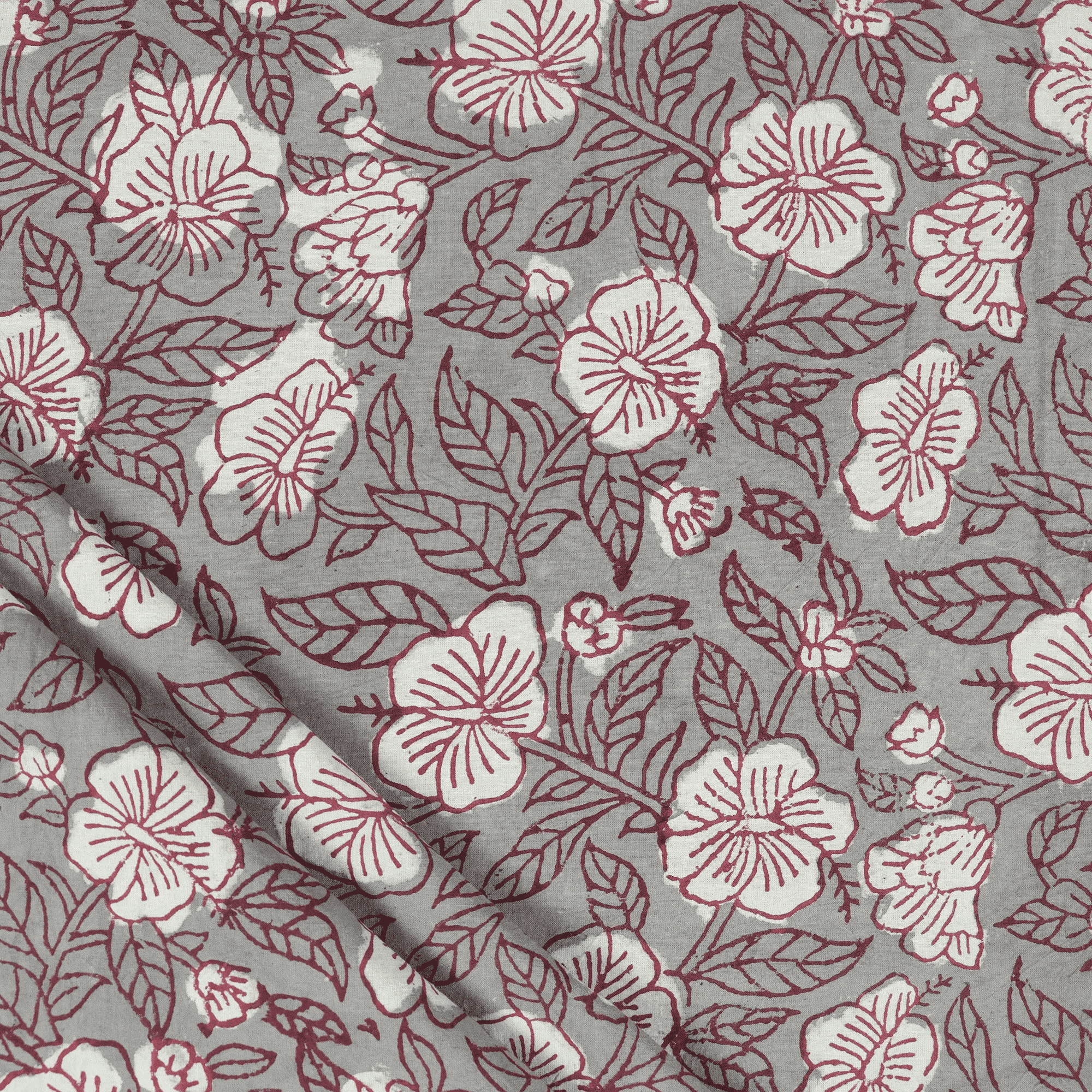 Indian Floral Kashish Hand-Blocked Fabric