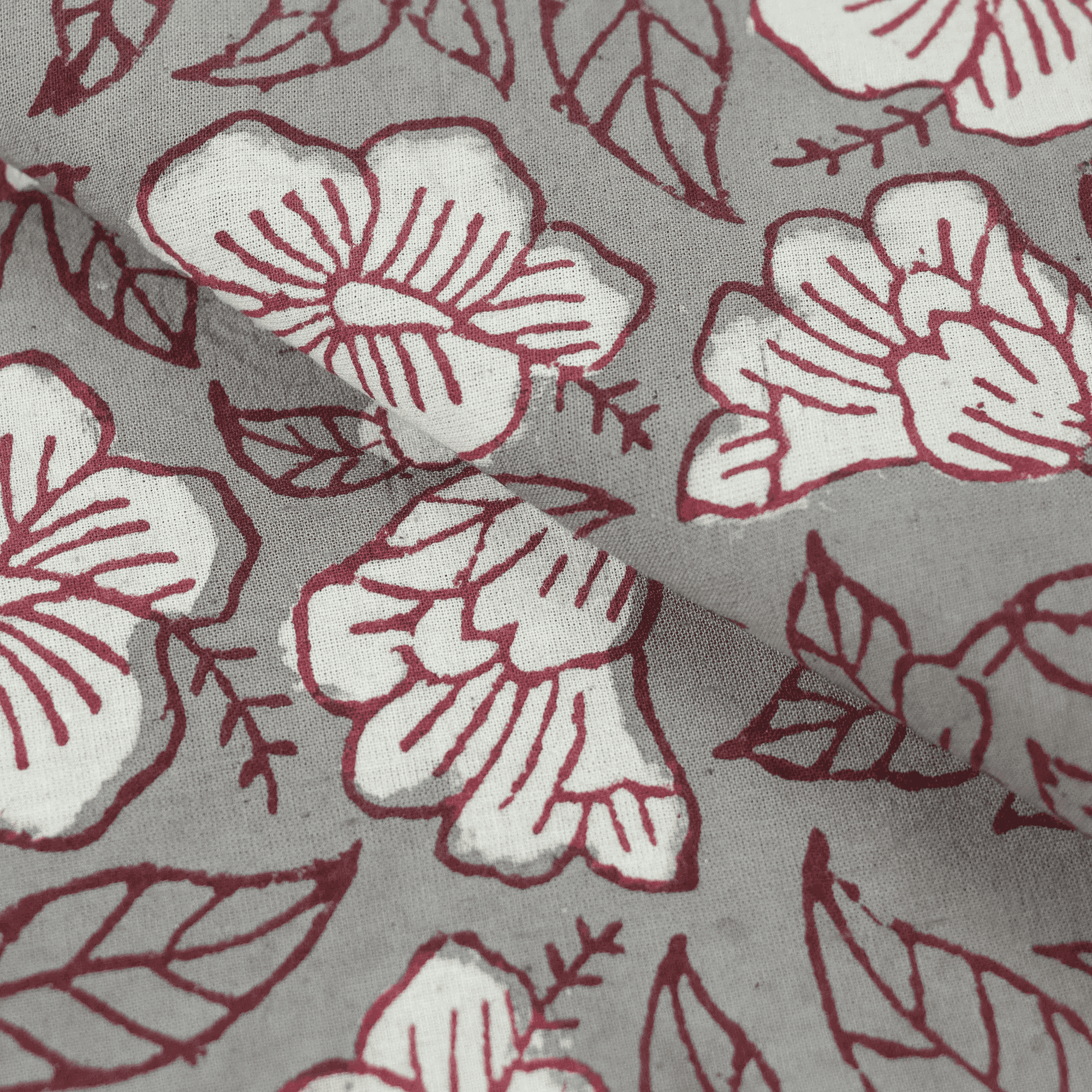 Indian Floral Kashish Hand-Blocked Fabric