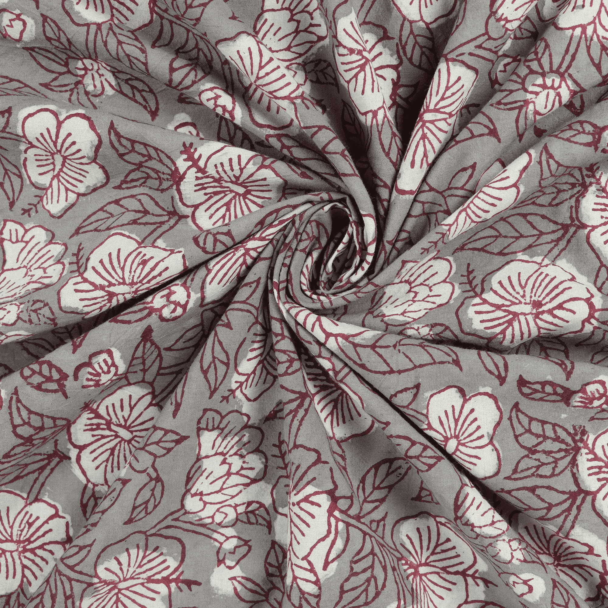 Indian Floral Kashish Hand-Blocked Fabric