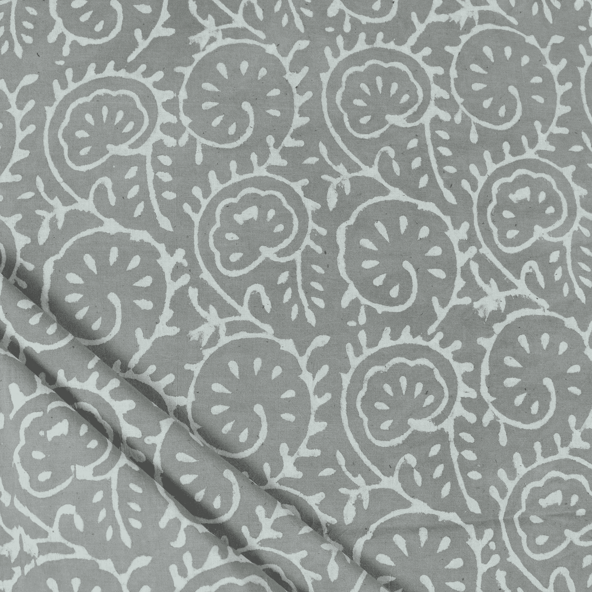 Tan Grey Kashish Jaipur Block Print Fabric