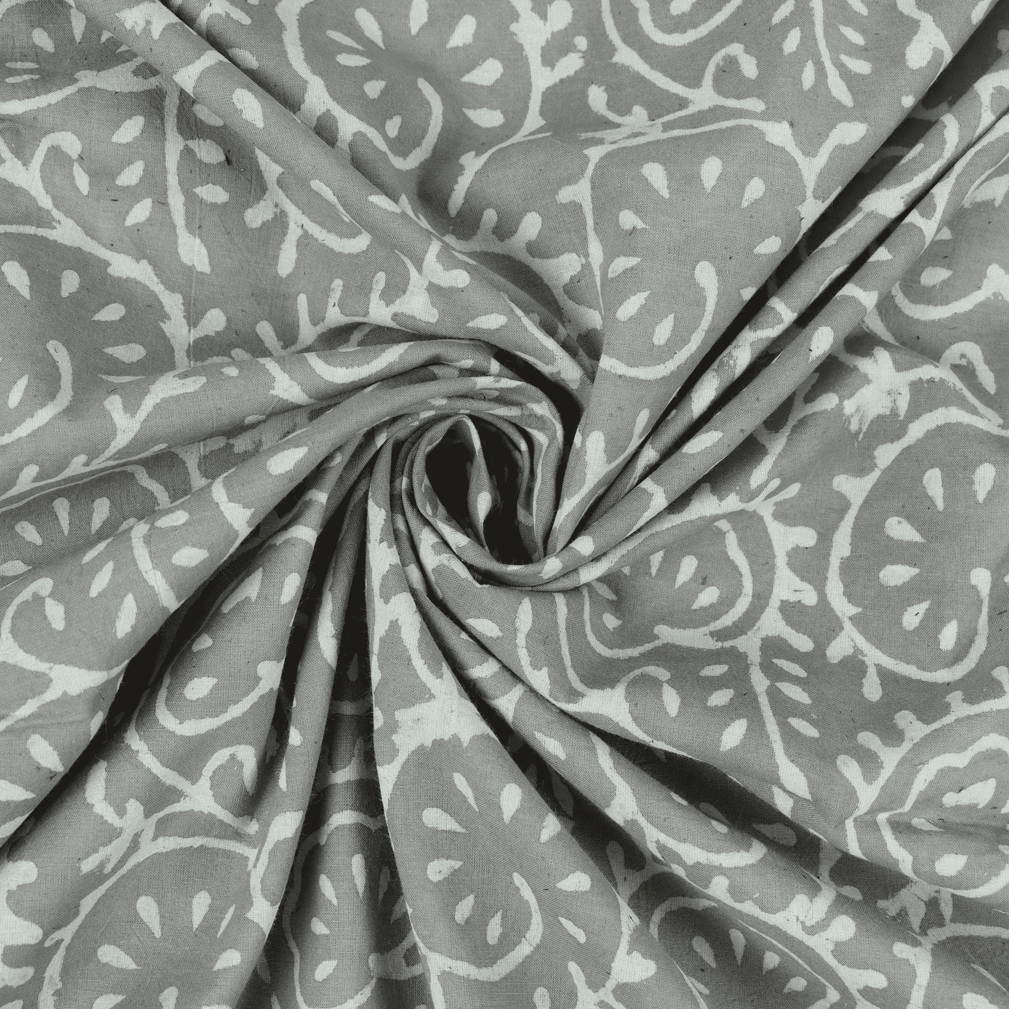 Tan Grey Kashish Jaipur Block Print Fabric