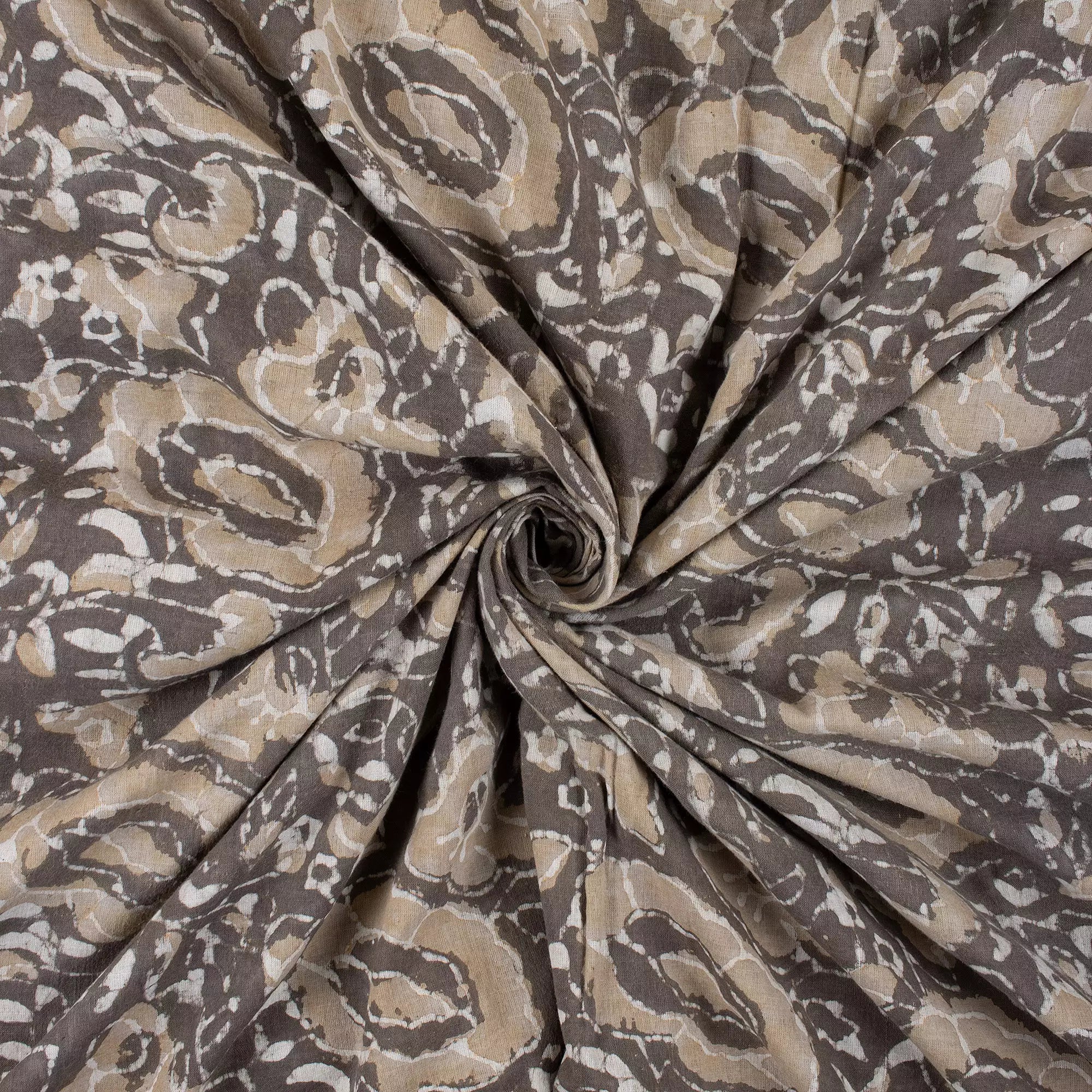 Handmade Kashish Print Brown Cotton Fabric
