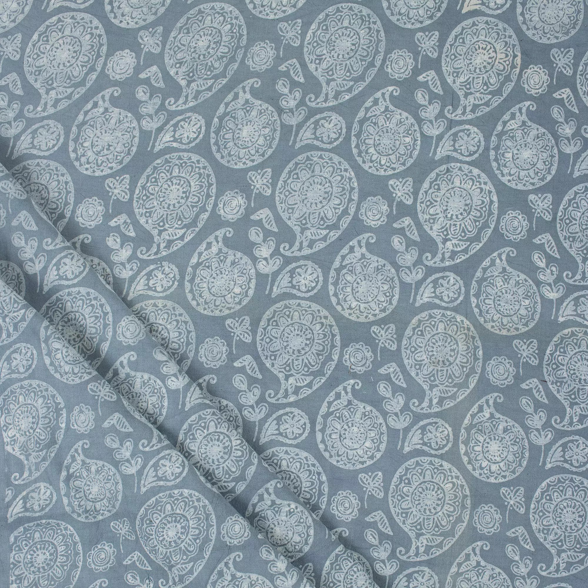 Beautiful Hand Block Paisley Print Cotton Kashish Fabric