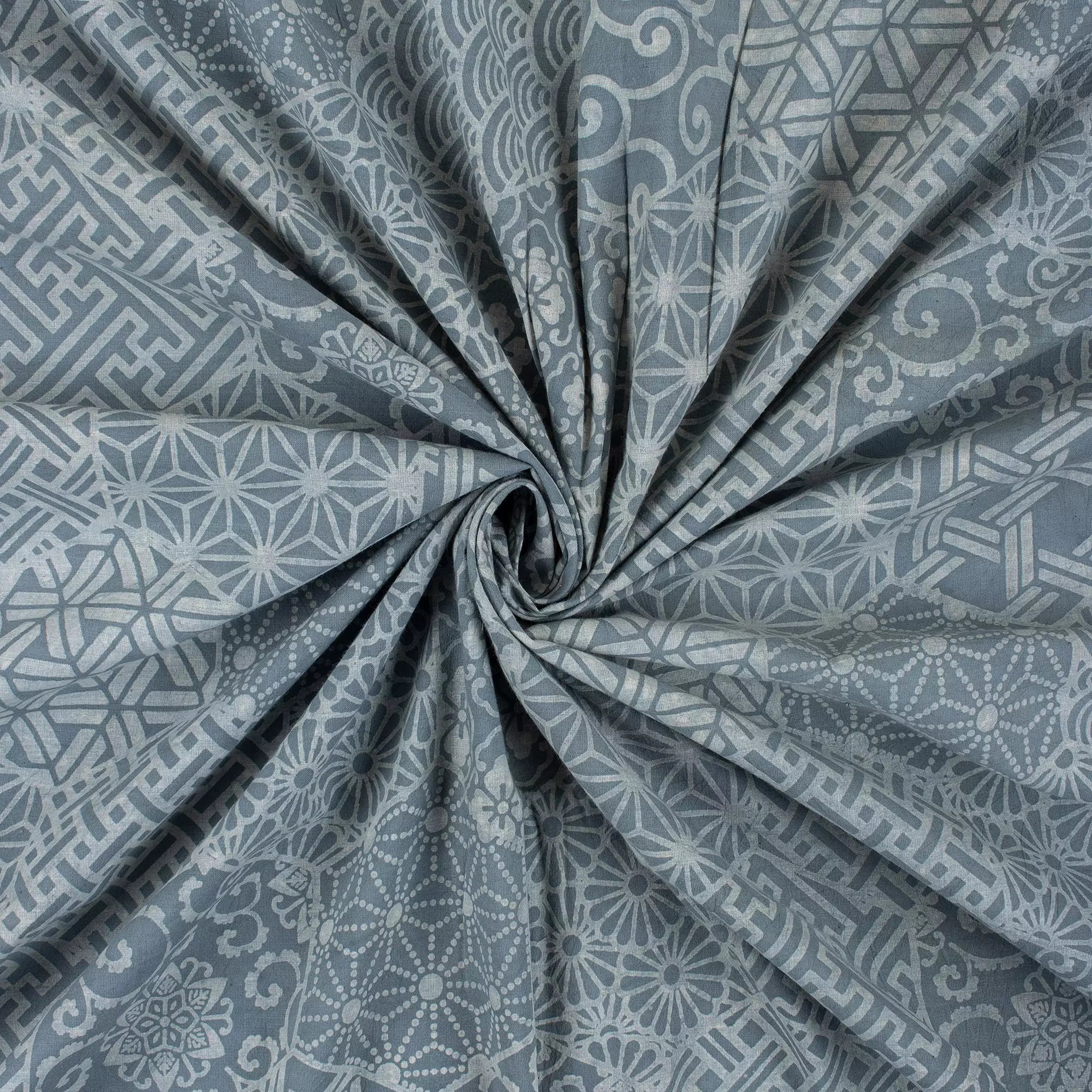 Blue Geometric Kashish Indian Fabric for Clothing