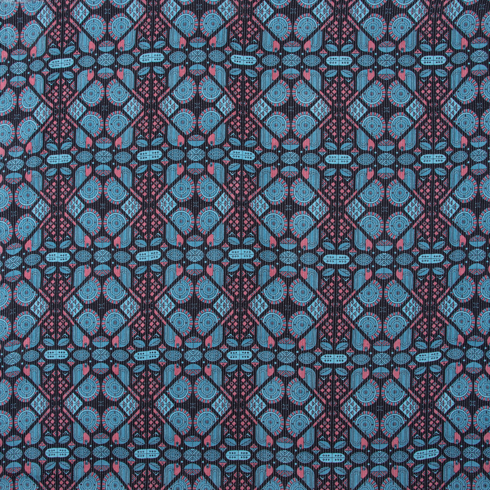 Eco-Friendly Hand Block Printed Blue Dress Material Cotton Fabric Cloth