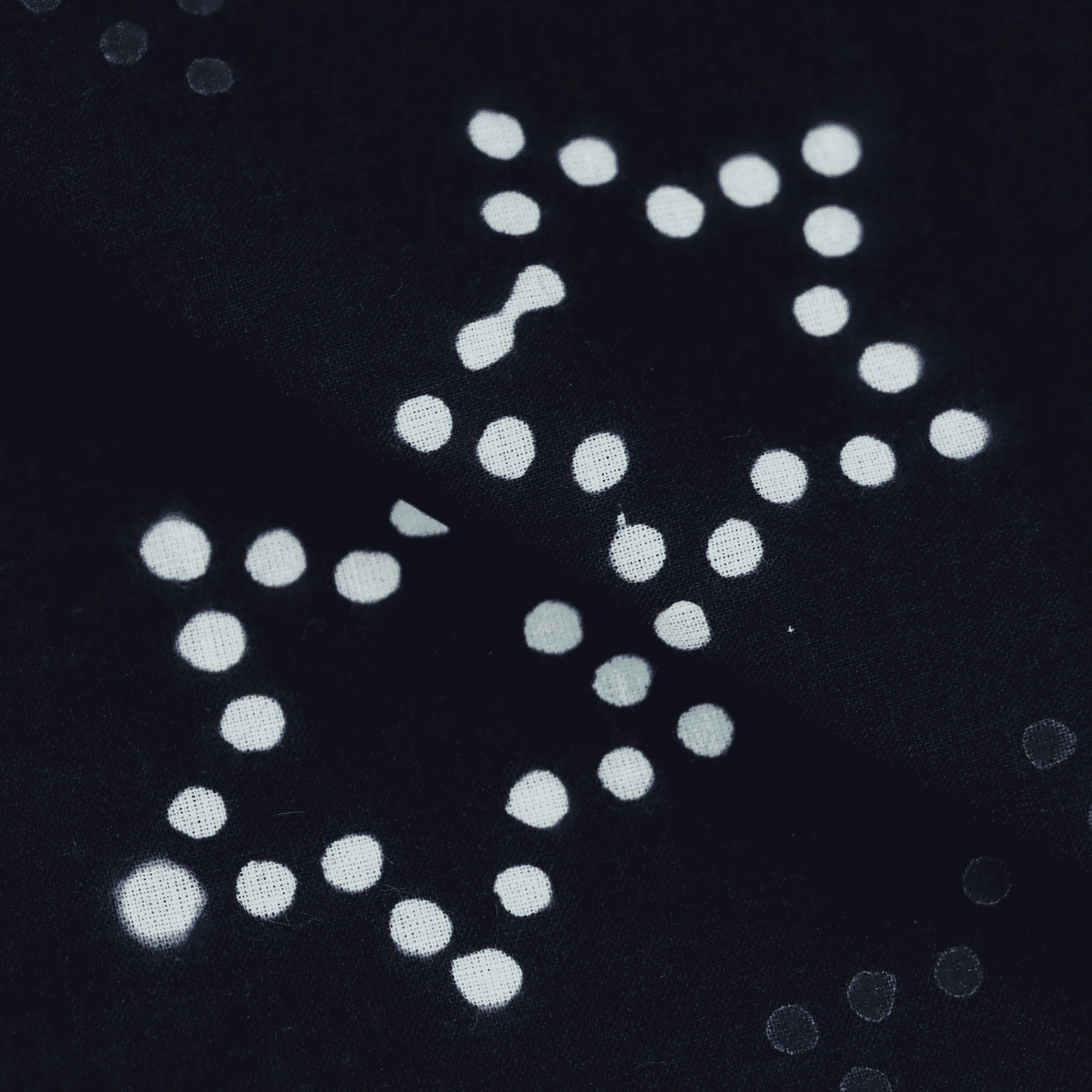 Black Cotton Fabric with White Star Printed Cotton Cloth