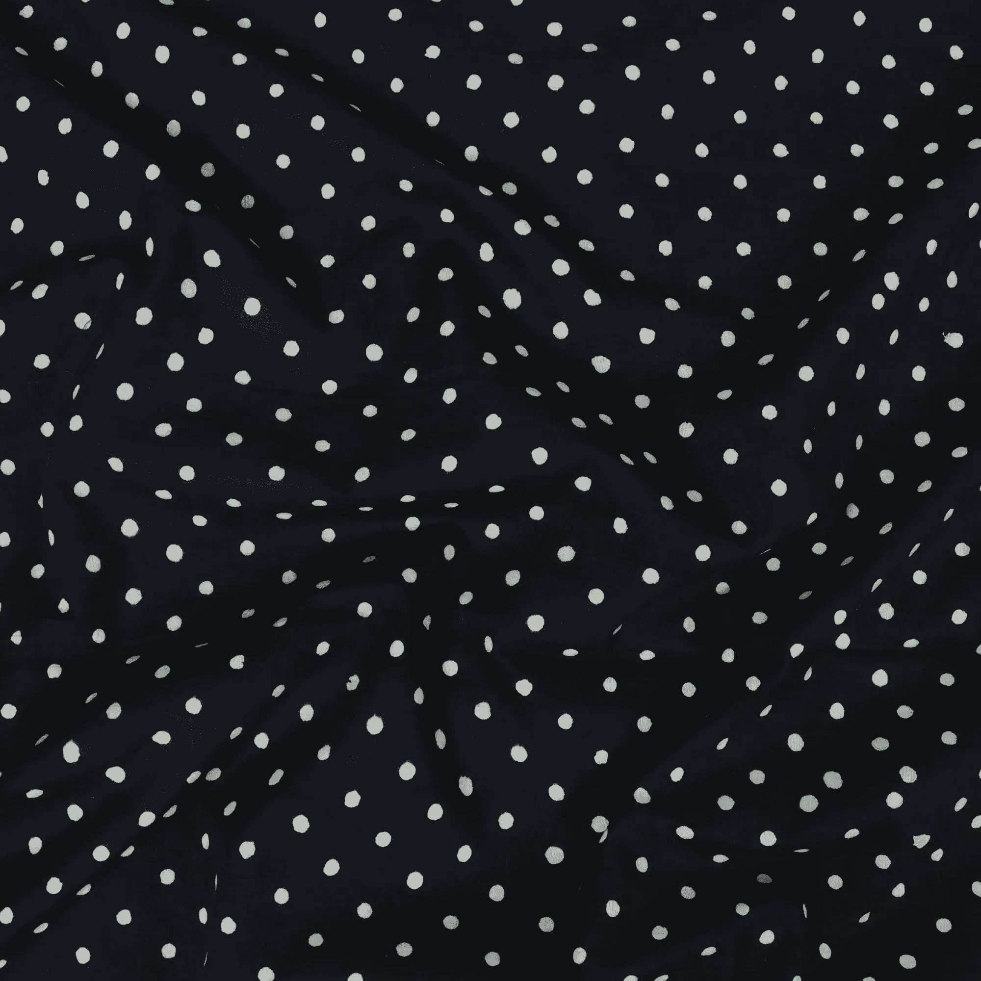 Hand Block Printed Cotton Fabric Black Polka Dot Cotton Fabric