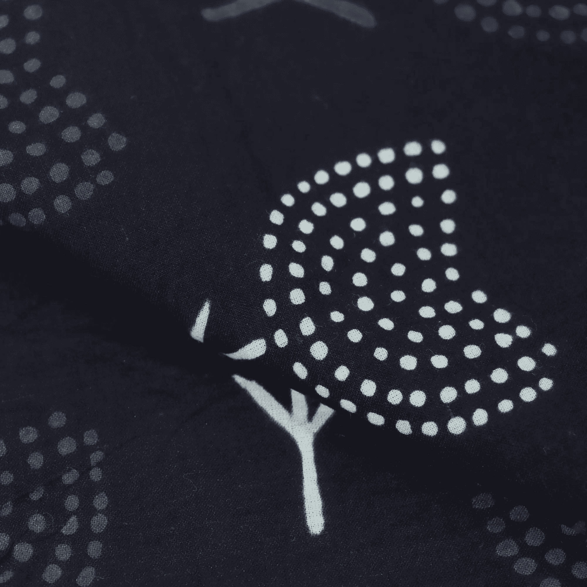 Black Cotton Fabric Block Printed Pure Cotton Cloth