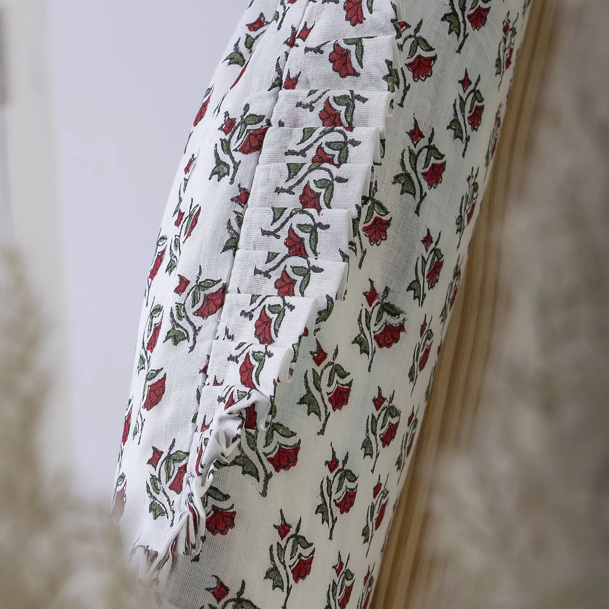 Crimson Bloom Block Printed Ethnic Tote Bags
