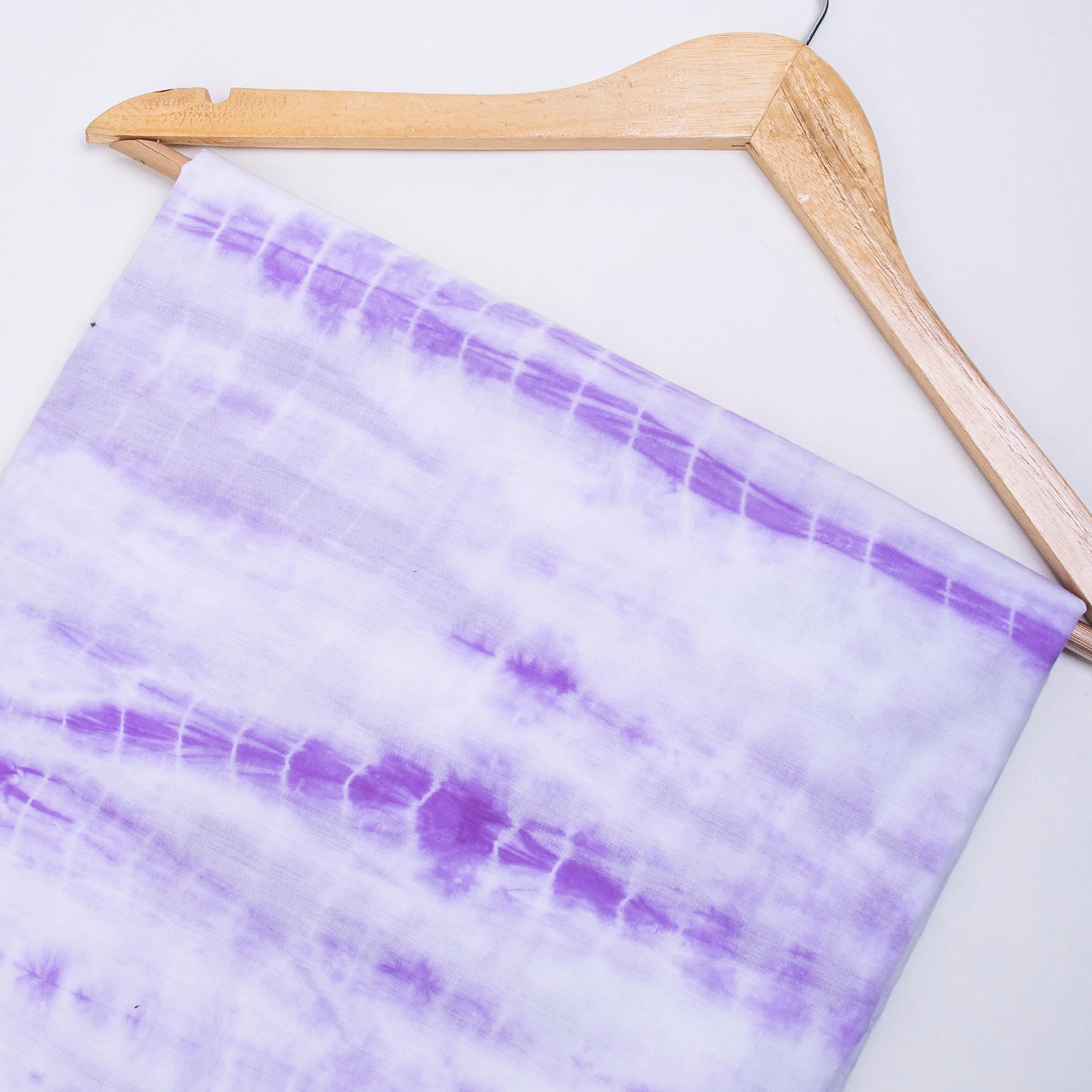 White Lavender Clouds Cotton Tie Dye Material Fabric