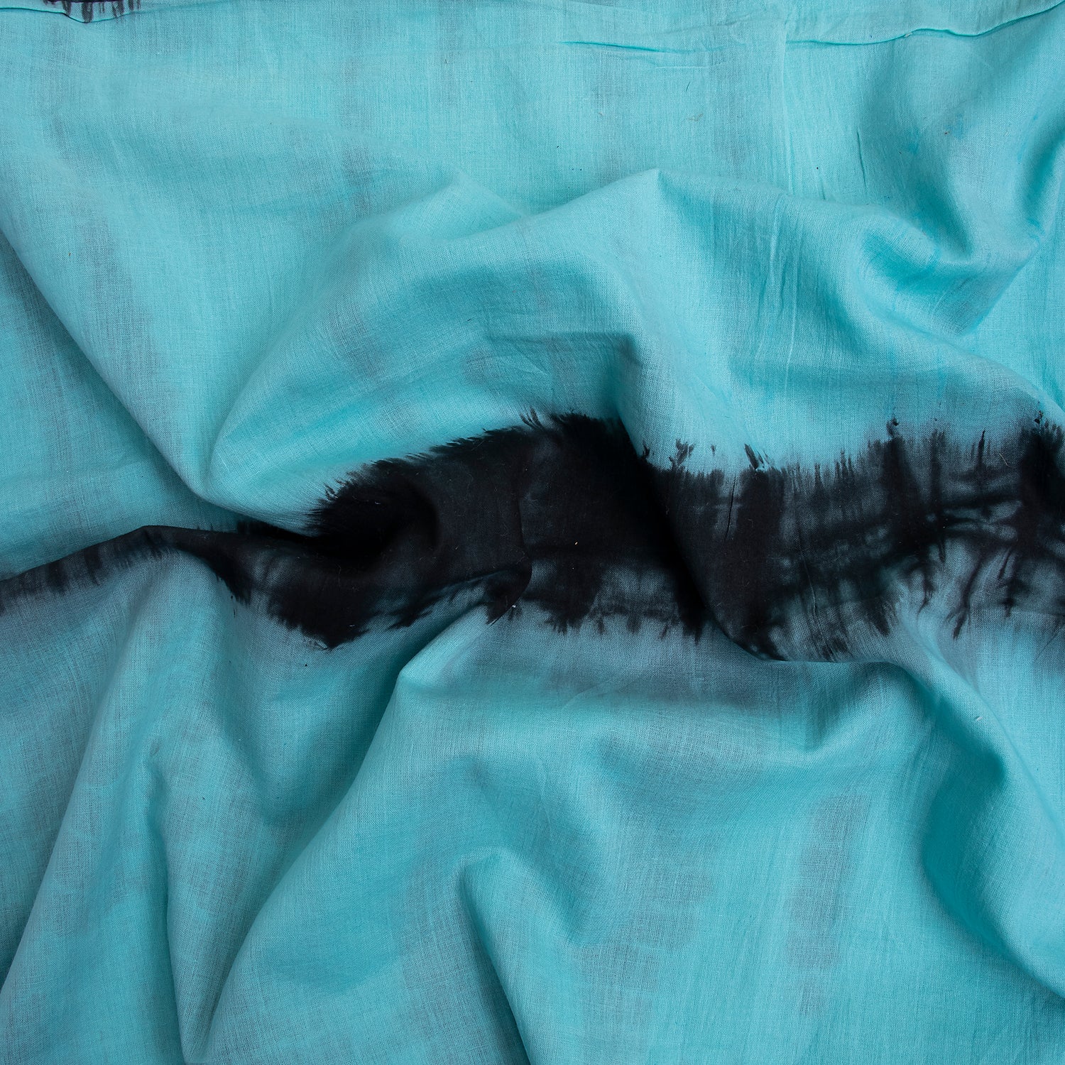 Tie Dye Blue Striped Indian Handmade Cotton Summer Dress Fabrics
