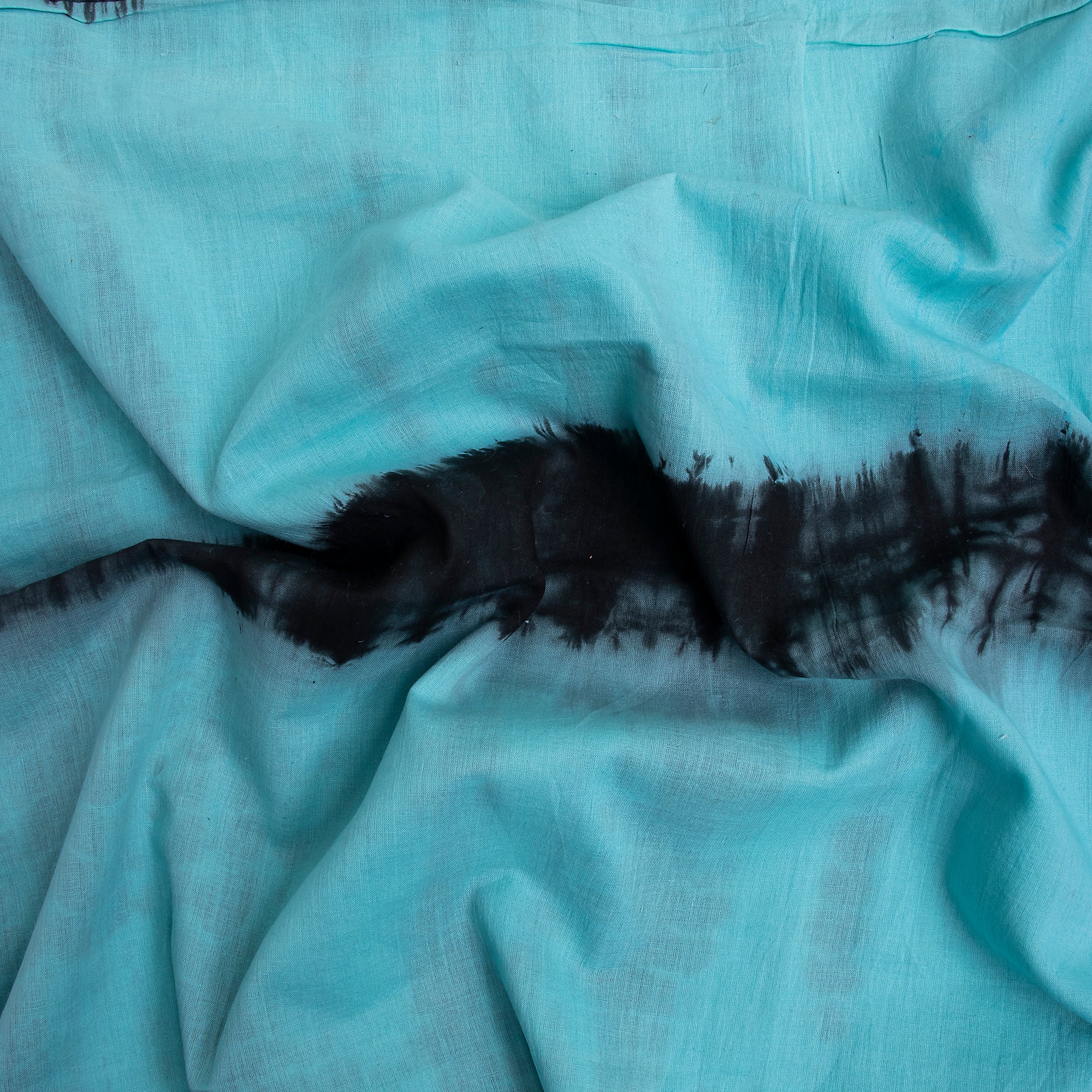 Tie Dye Blue Striped Indian Handmade Cotton Summer Dress Fabrics