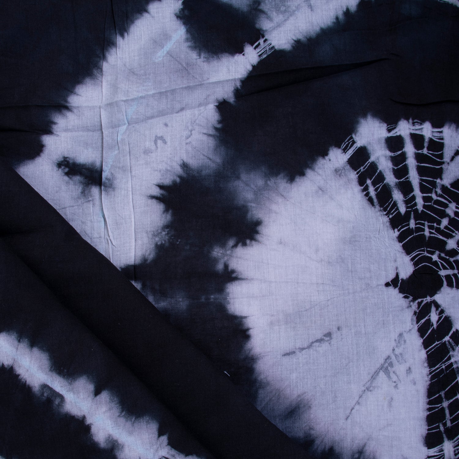 Shibori Cotton Fabric Black Circle Tie & Dye Fabric