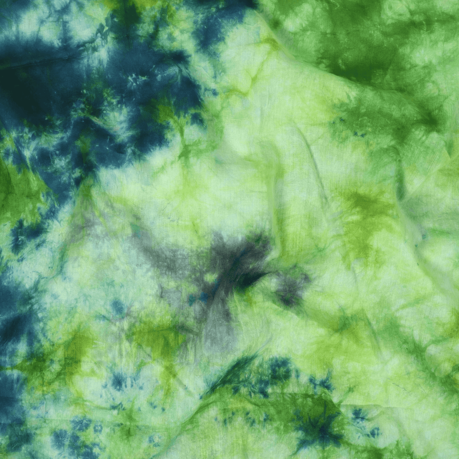 Handmade Green Soft Cotton Tie Dye Fabric