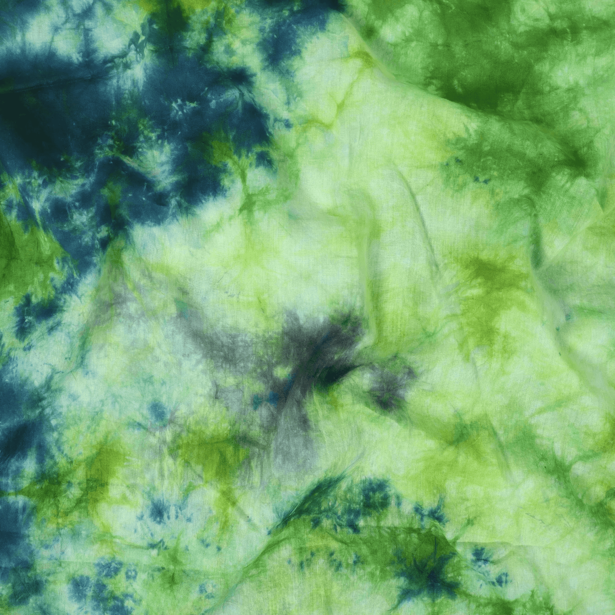Handmade Green Soft Cotton Tie Dye Fabric