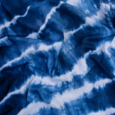 Blue Wave Print Shibori Tie Dye Fabric
