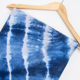Blue Wave Print Shibori Tie Dye Fabric