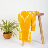 Handmade Cotton Solid Yellow Tie Dye Fabric